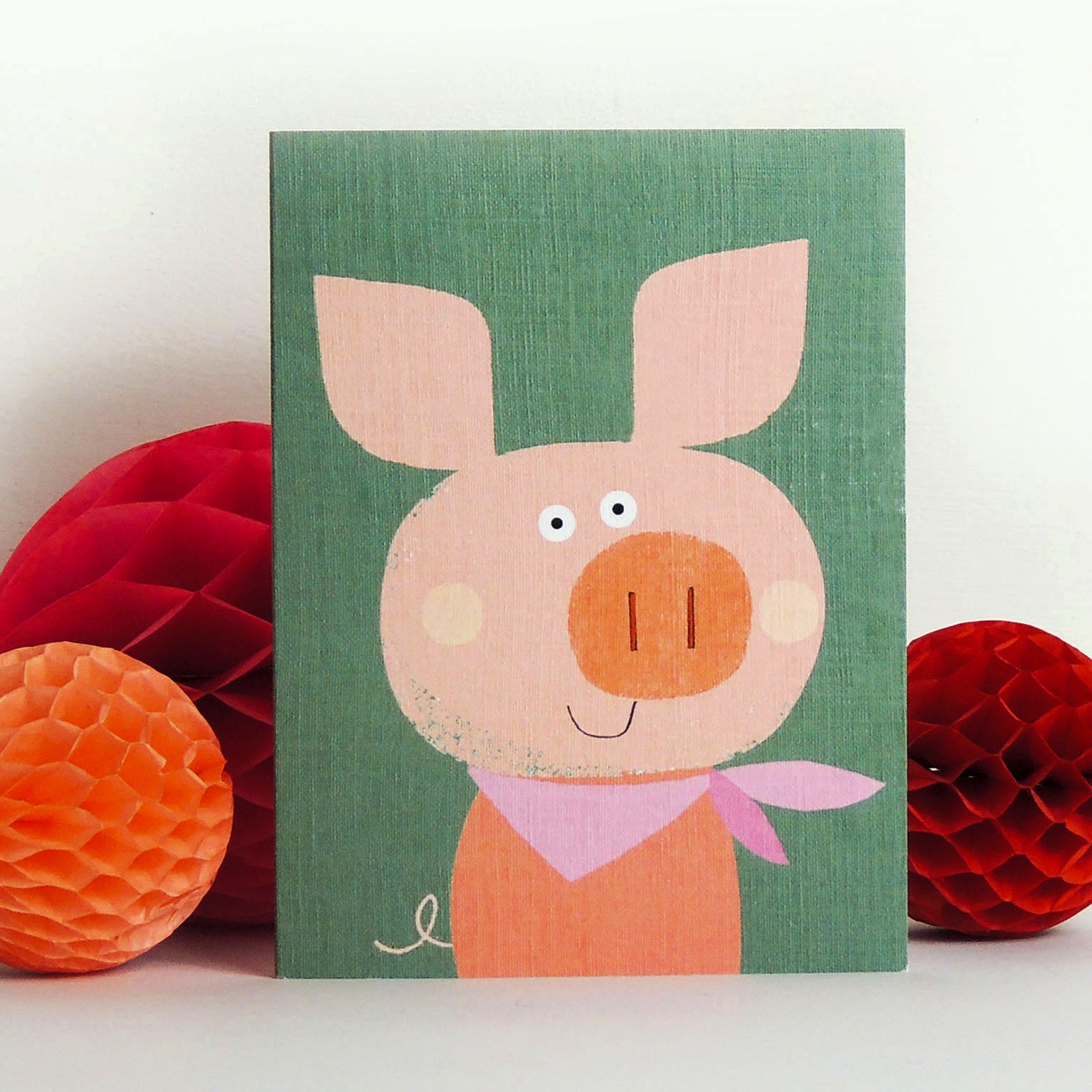 mini piglet greetings card