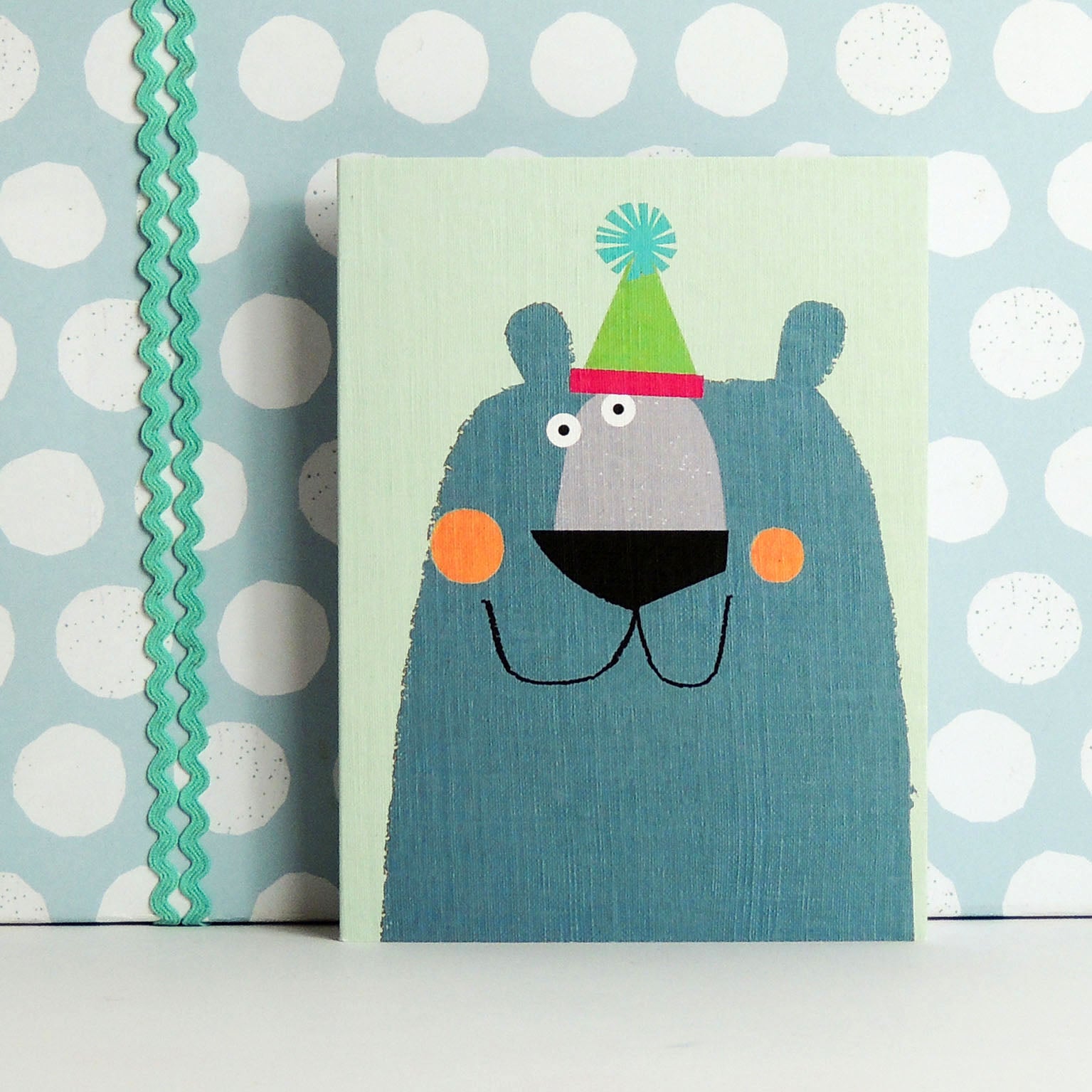 mini blue bear card