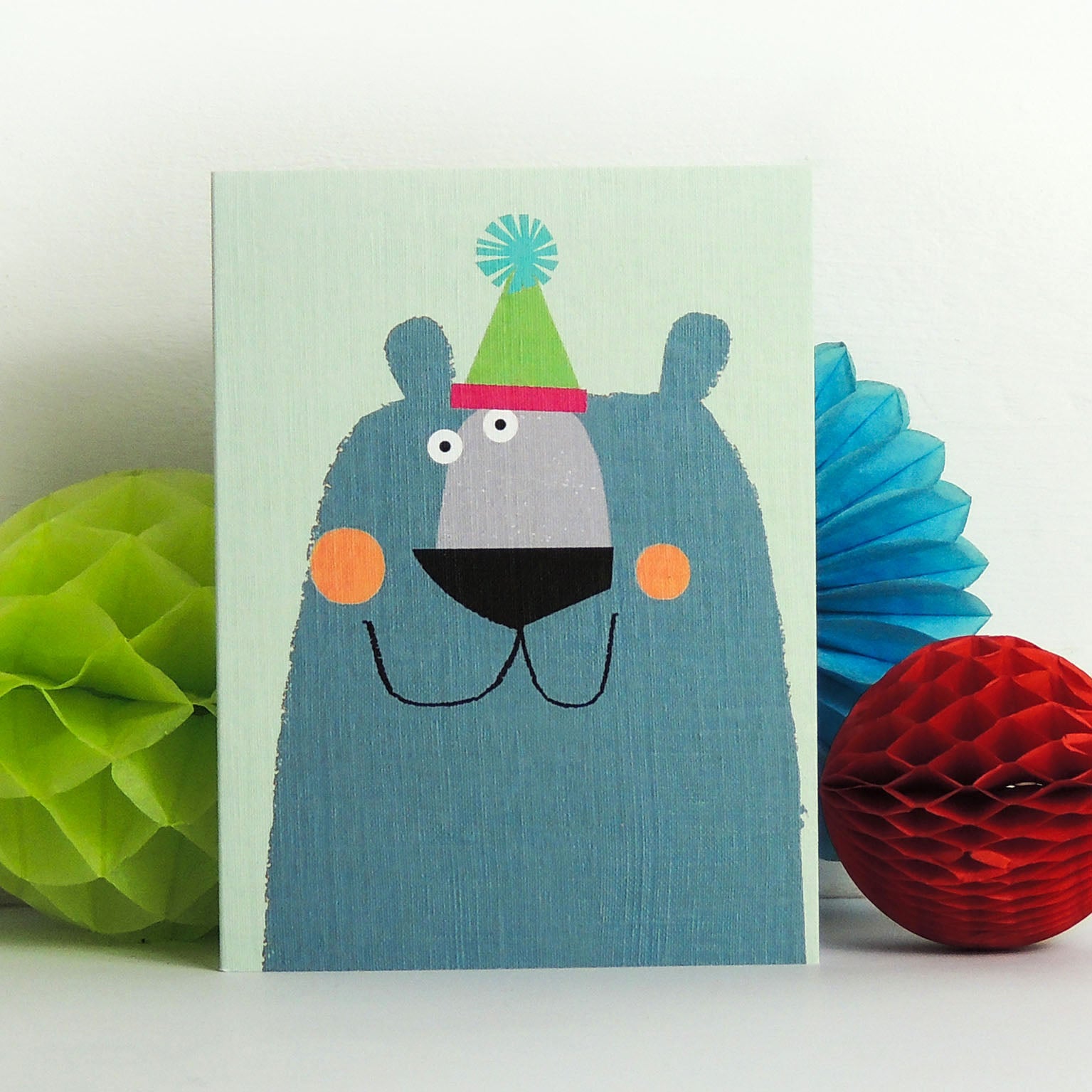 mini blue bear card