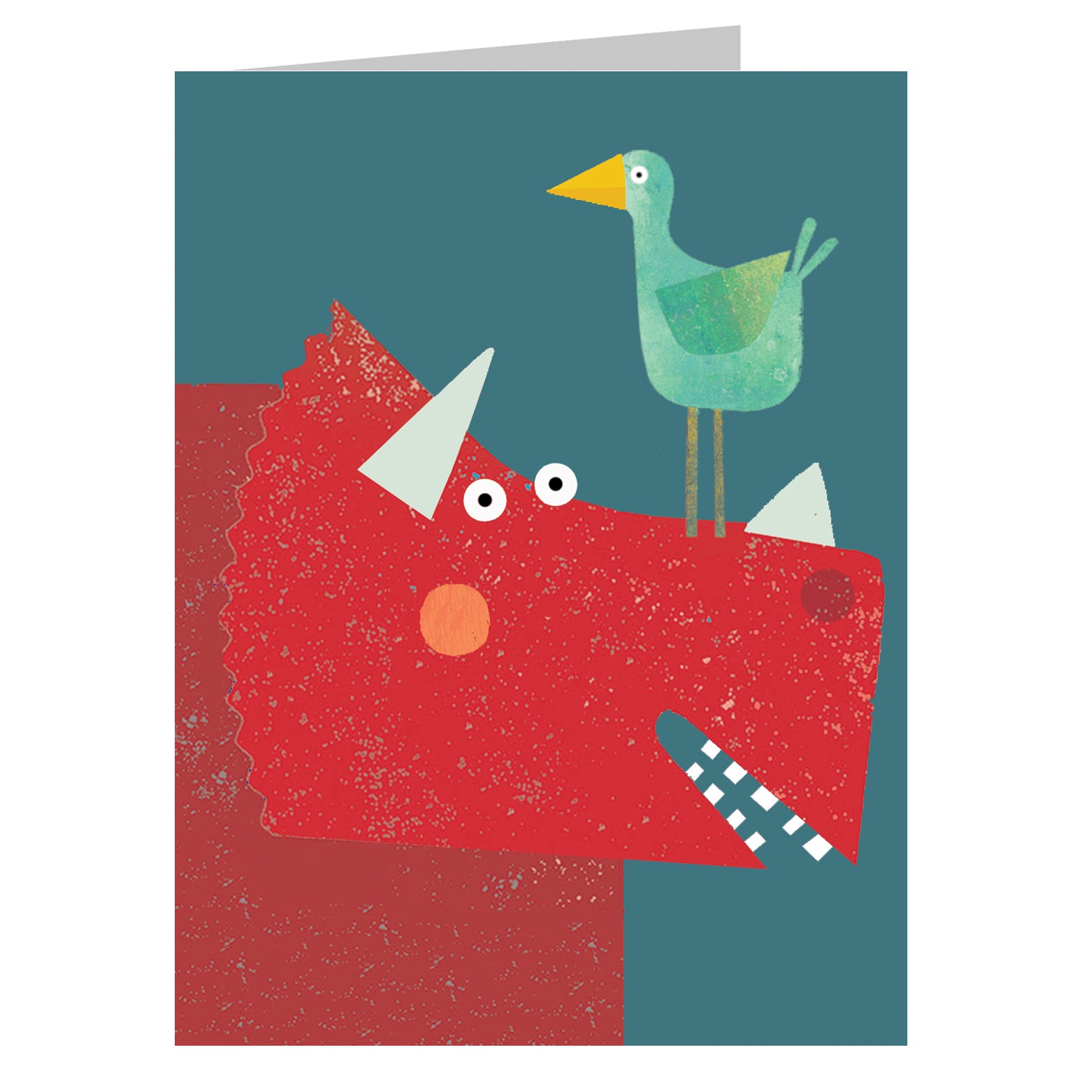 mini triceratops greetings card