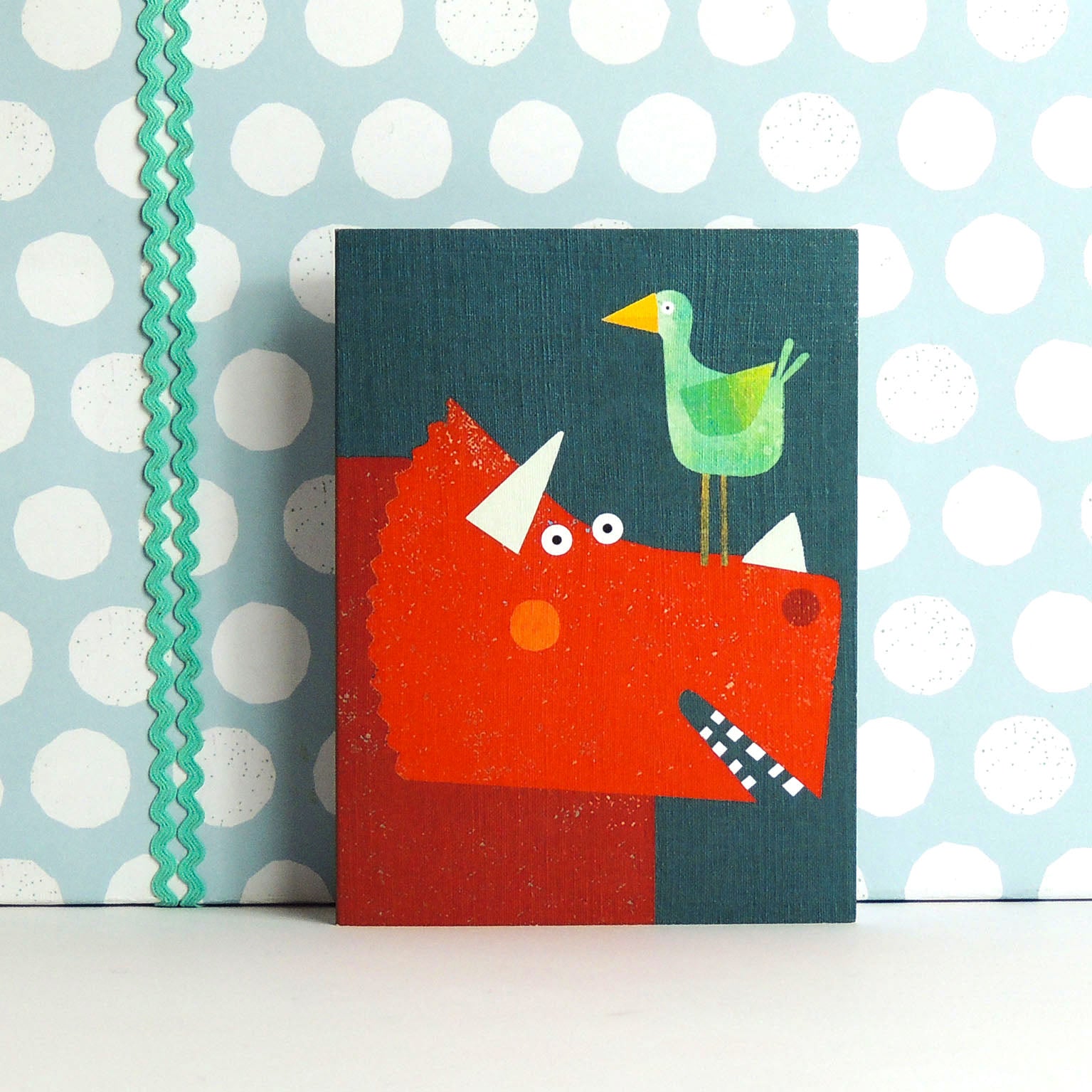 mini triceratops greetings card