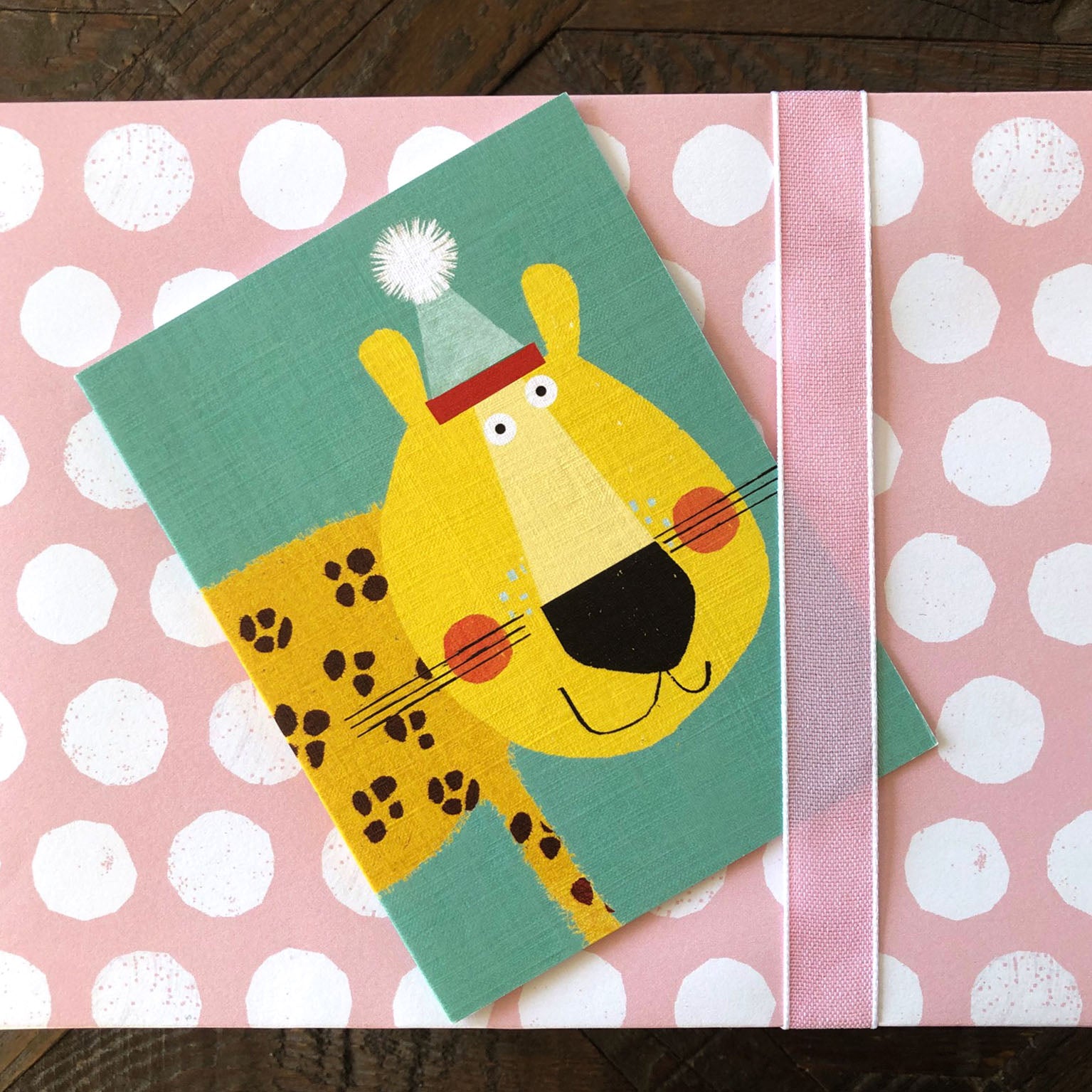 mini cheetah greetings card