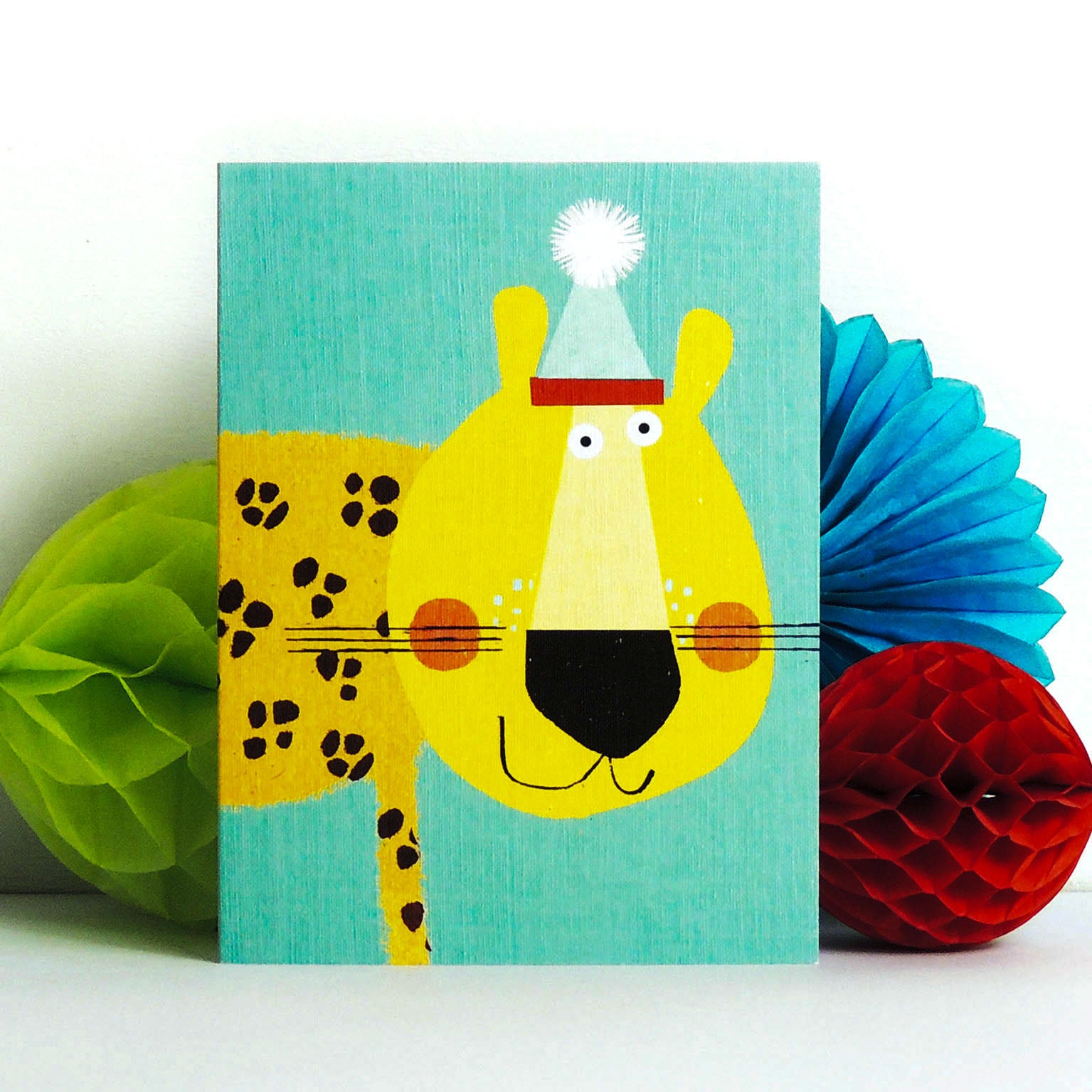 mini cheetah greetings card