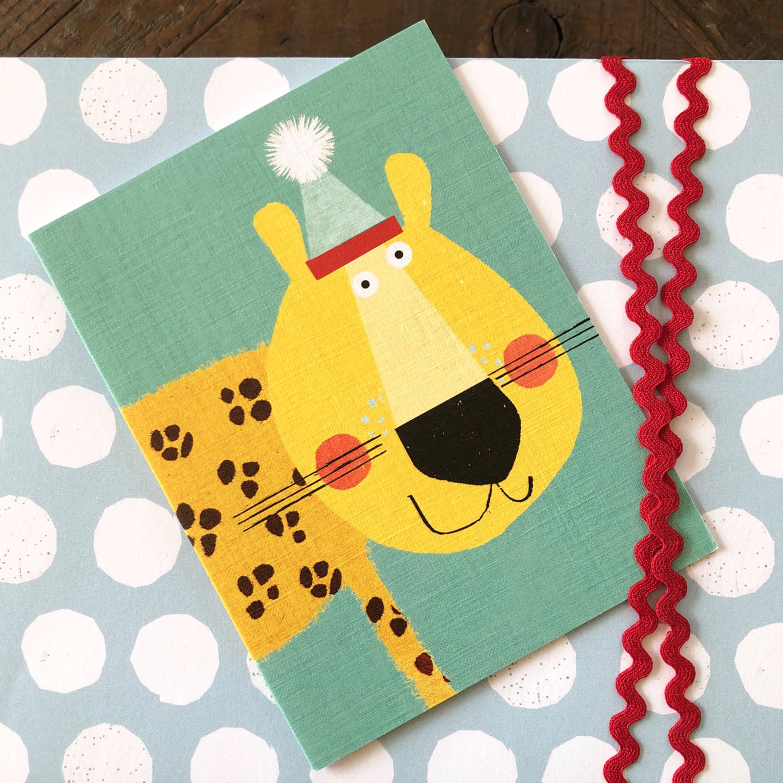 mini cheetah greetings card