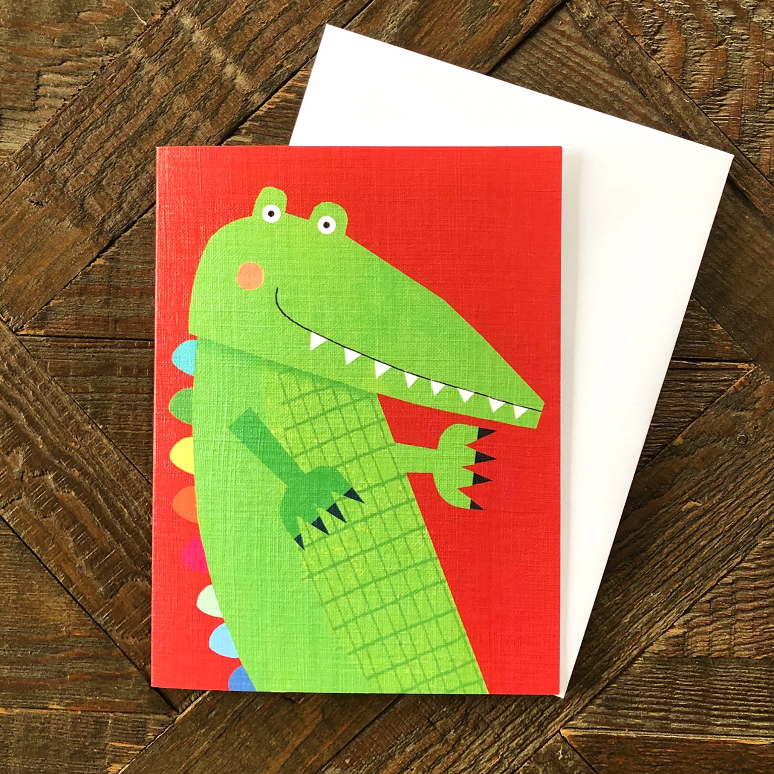 mini crocodle greetings card