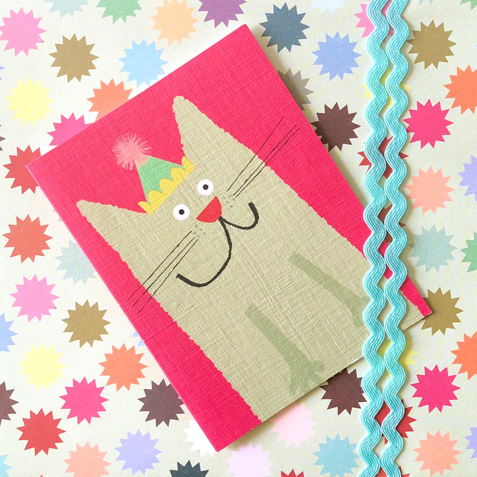 mini cat greetings card