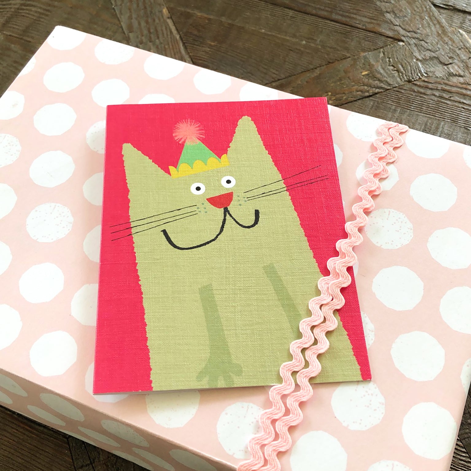 mini cat greetings card