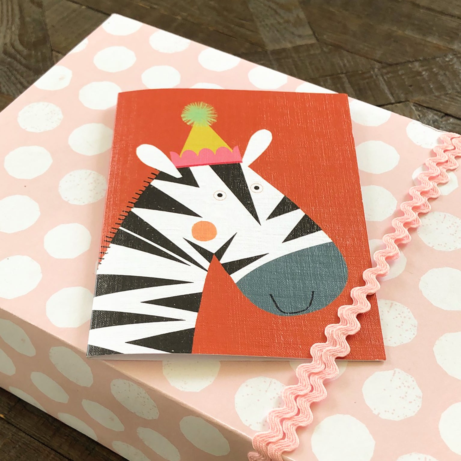 mini zebra greetings card