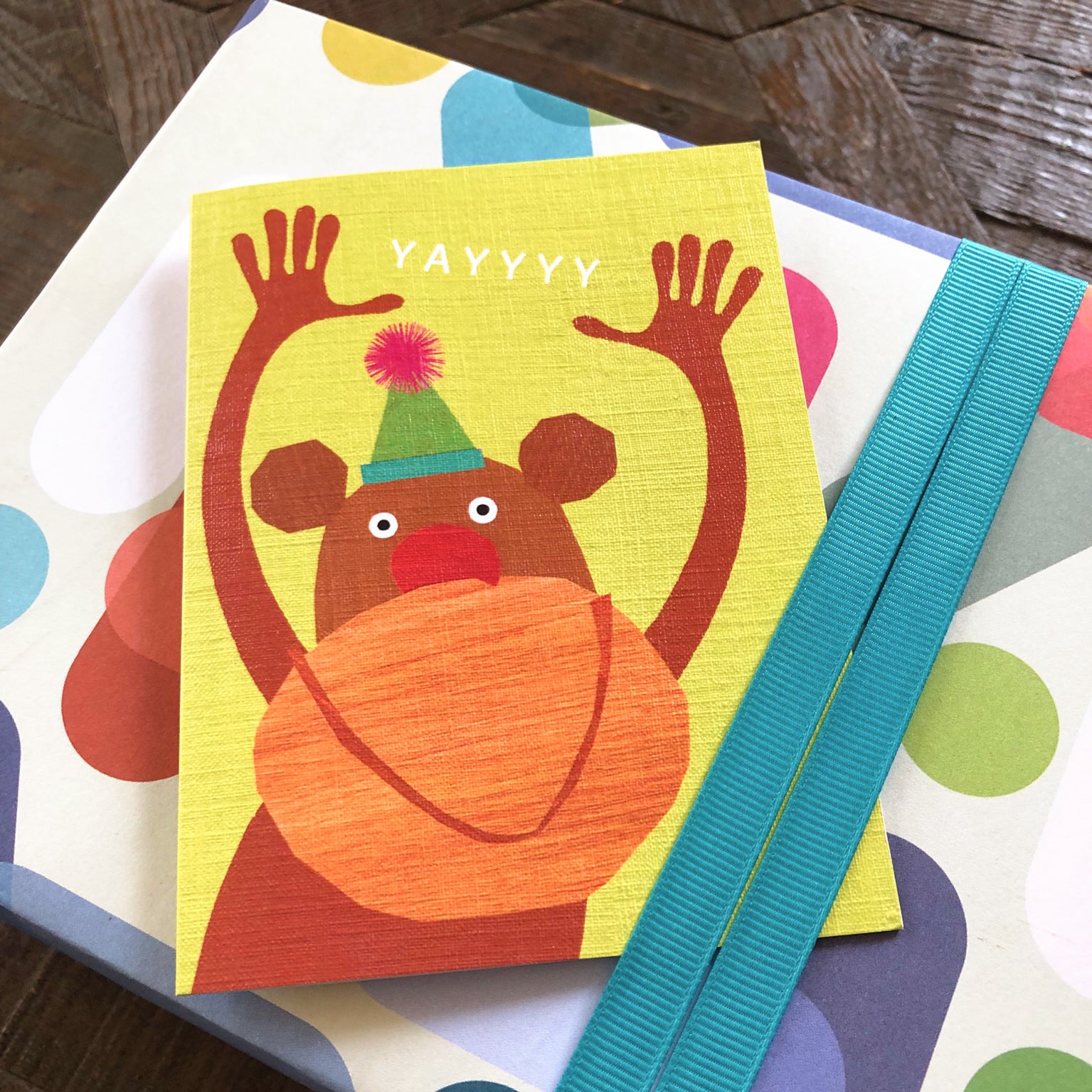 mini monkey greetings card