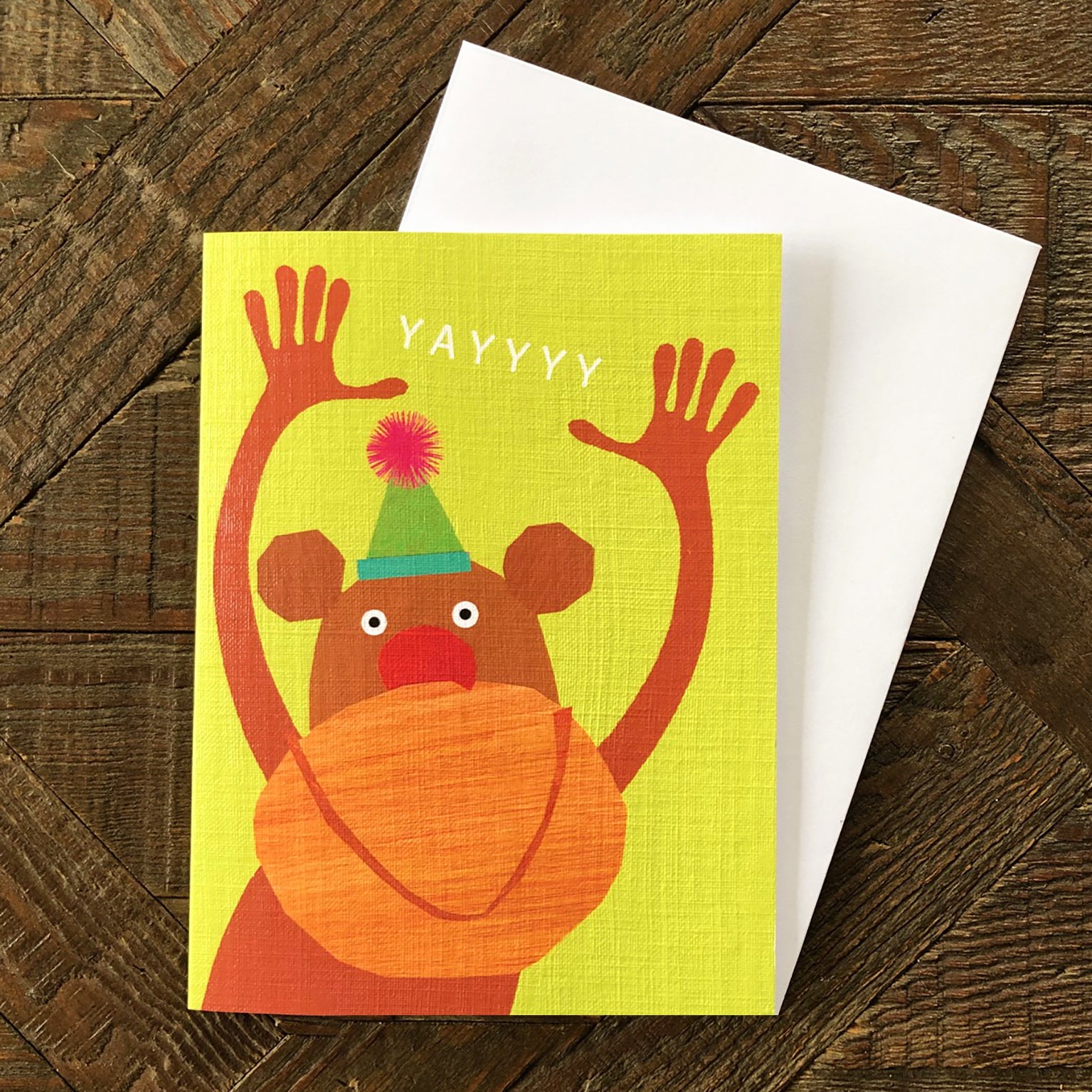 mini monkey greetings card