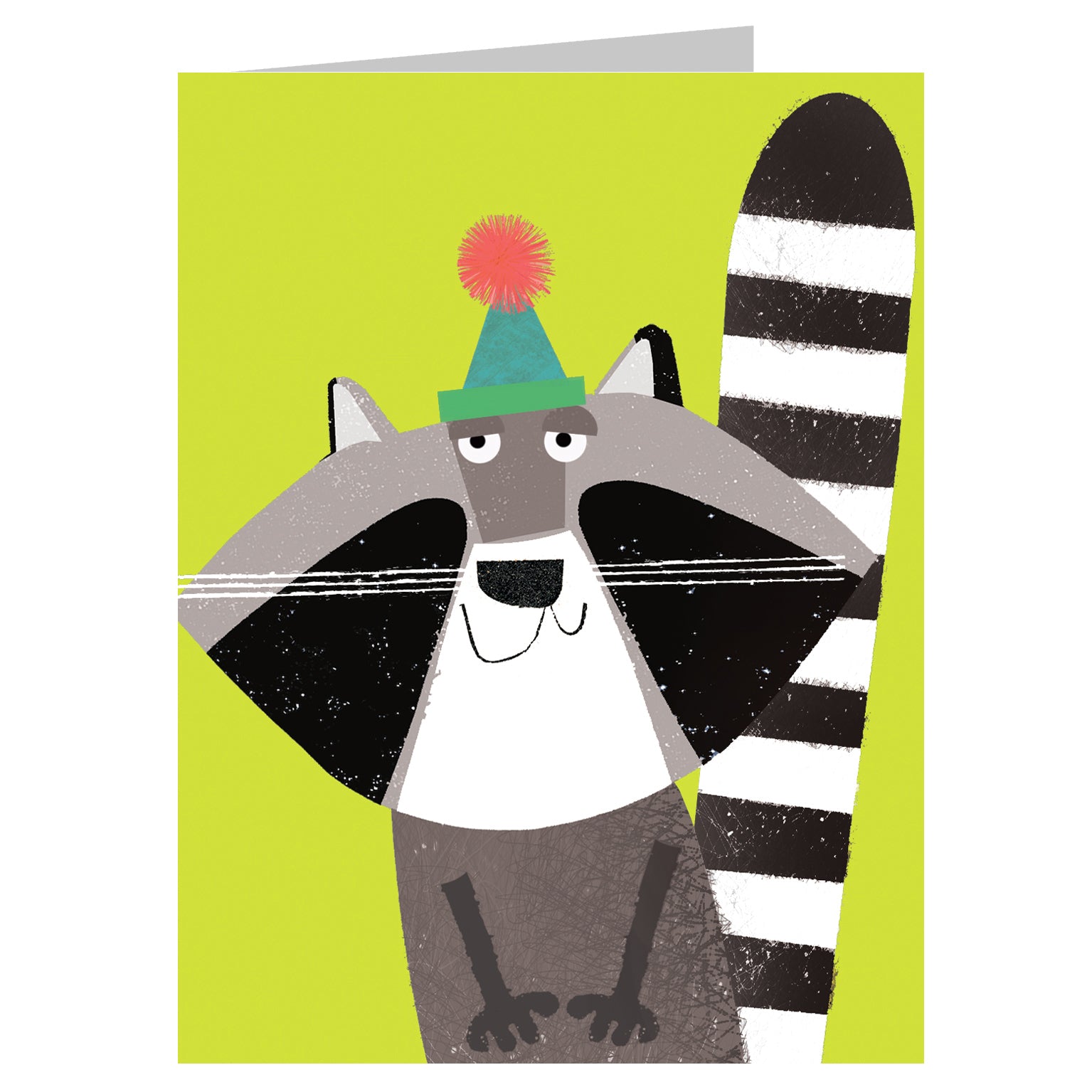 mini raccoon greetings card