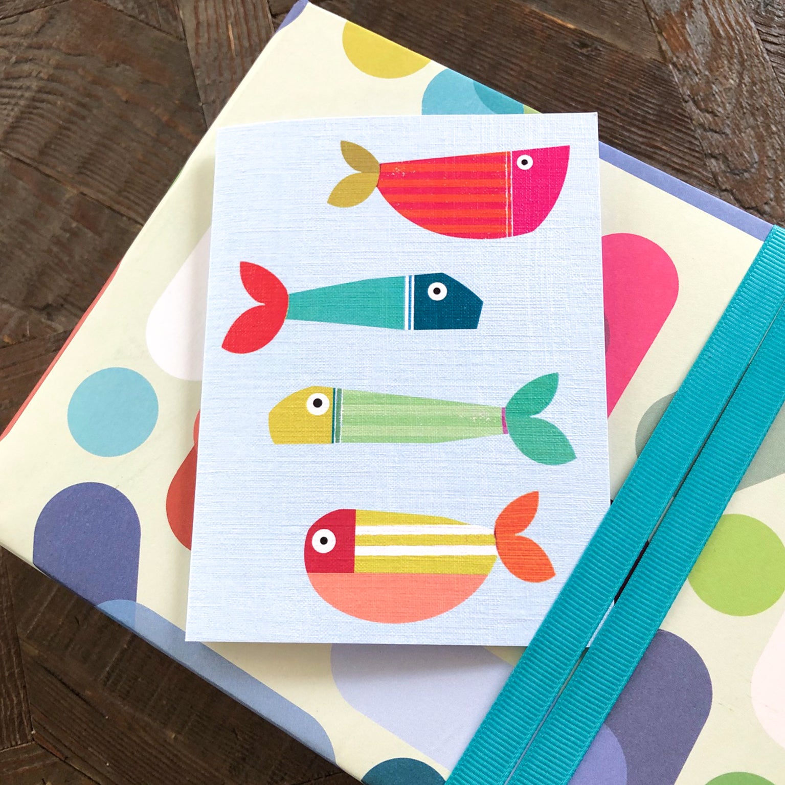 mini fish greetings card