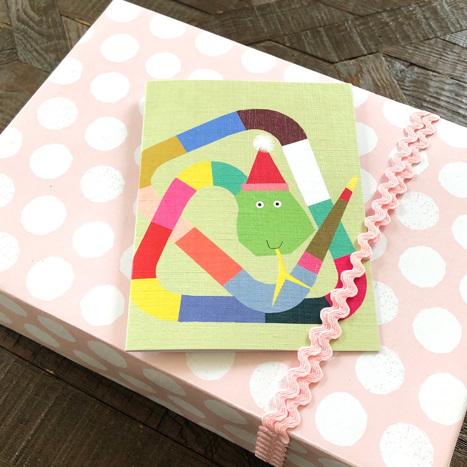 mini snake greetings card