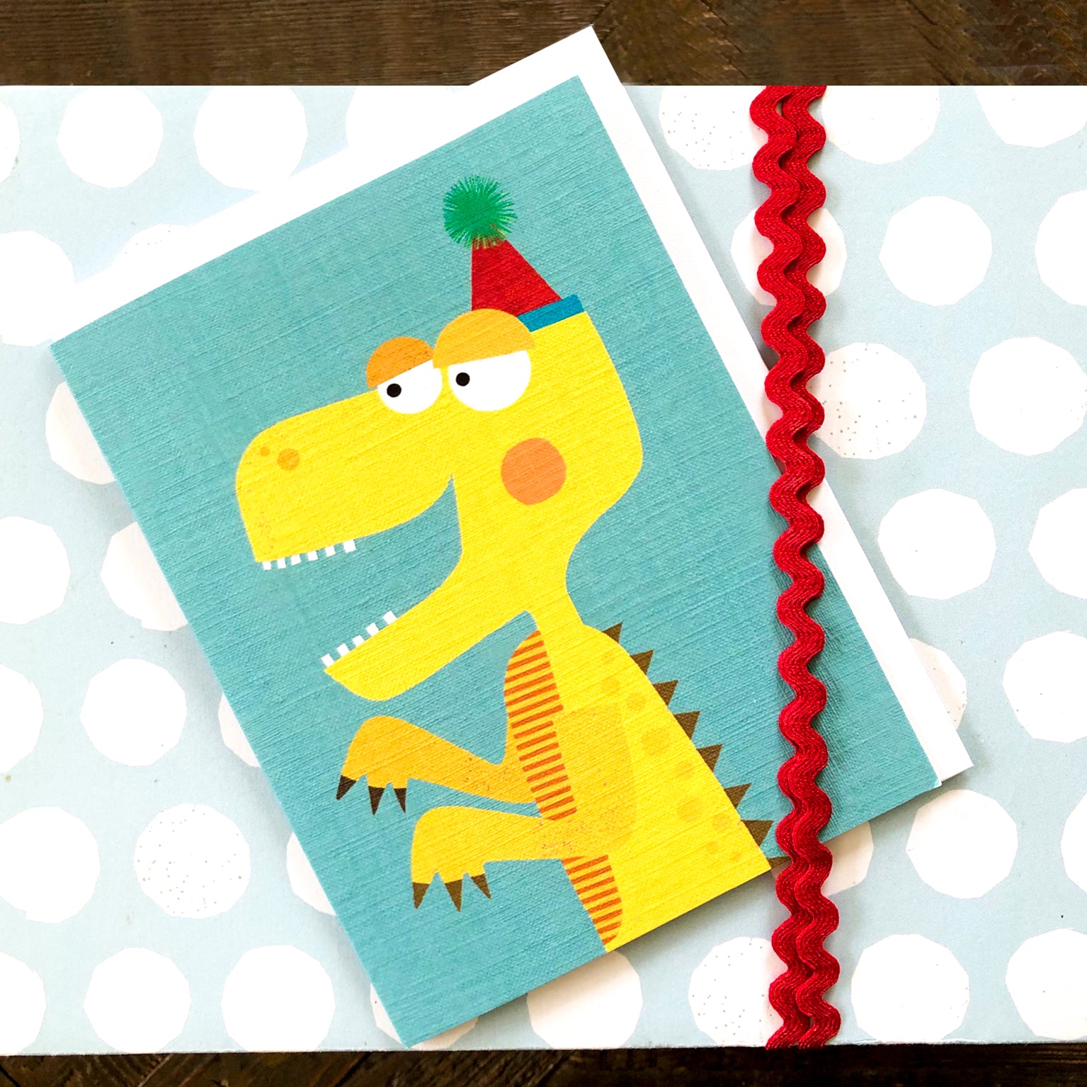 mini dinosaur greetings card