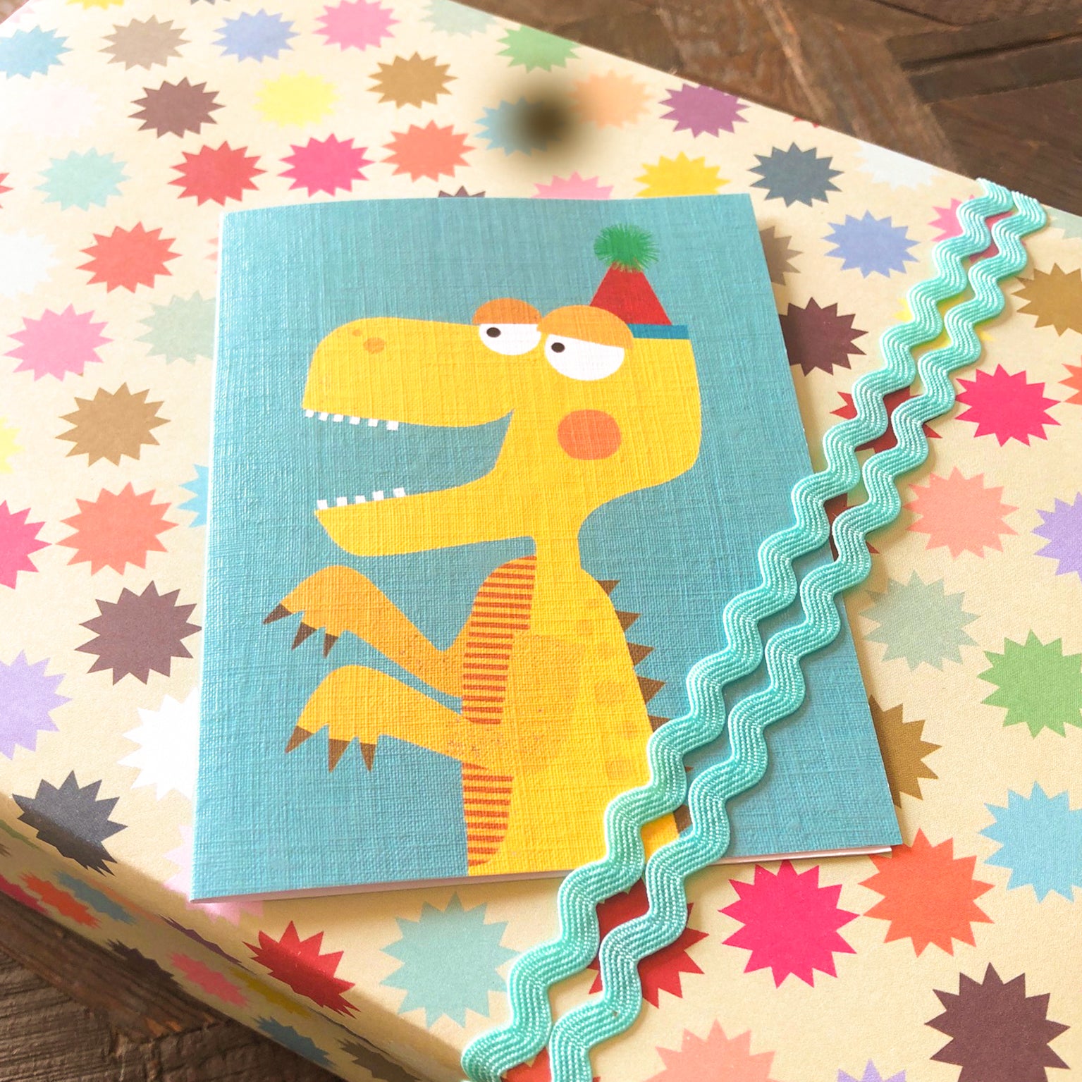 mini dinosaur greetings card