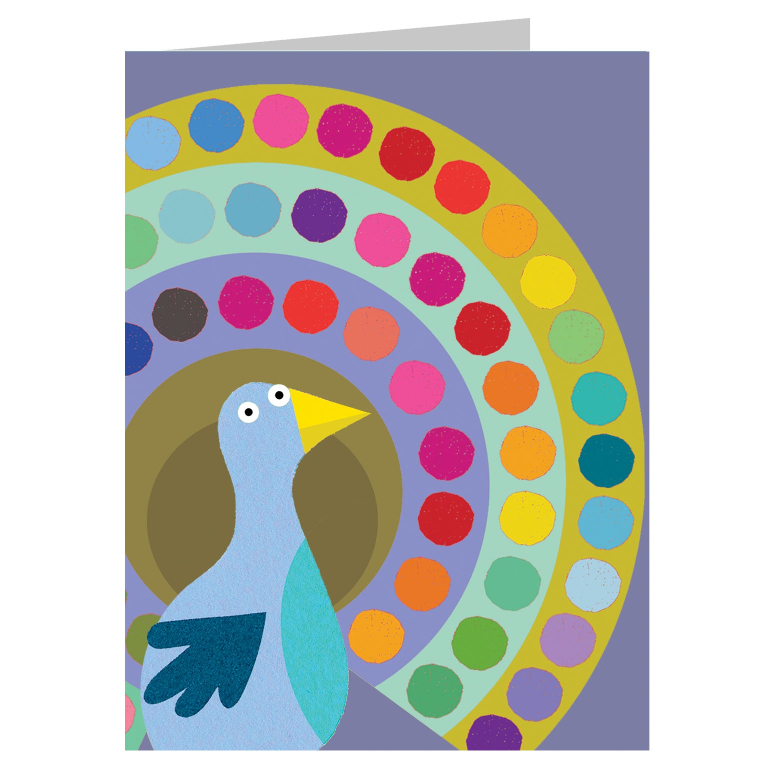 mini peacock greetings card