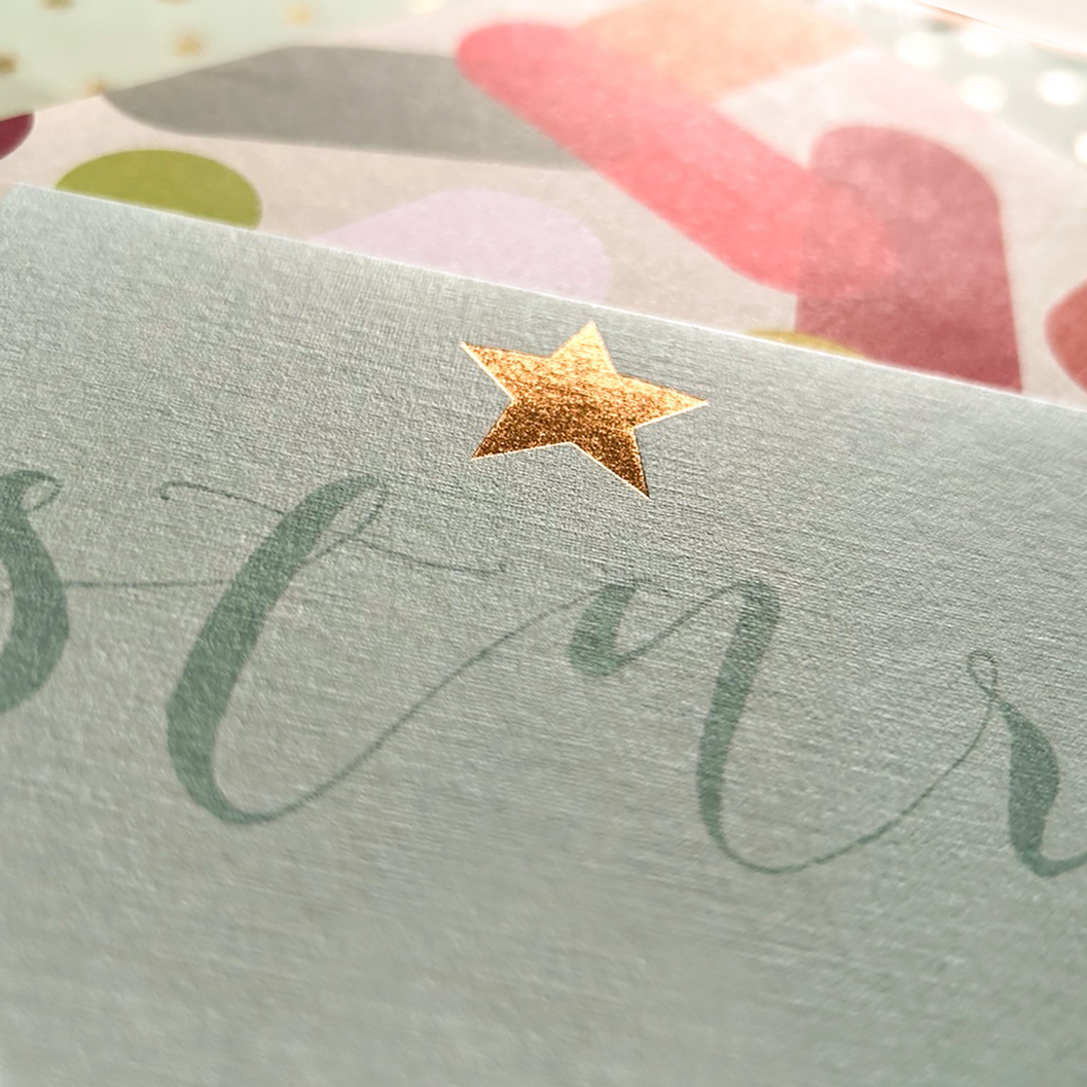 mini gold foiled star card