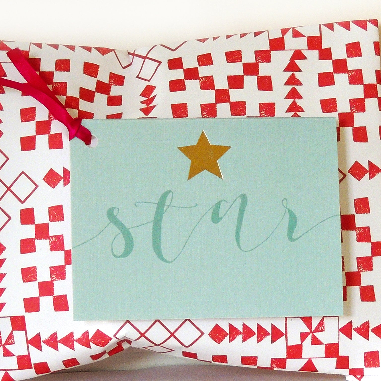 mini gold foiled star card