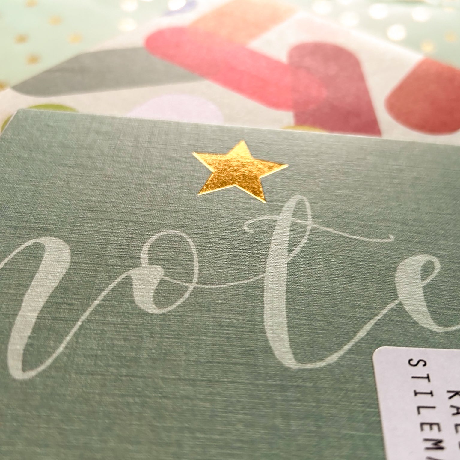 mini gold foiled note card