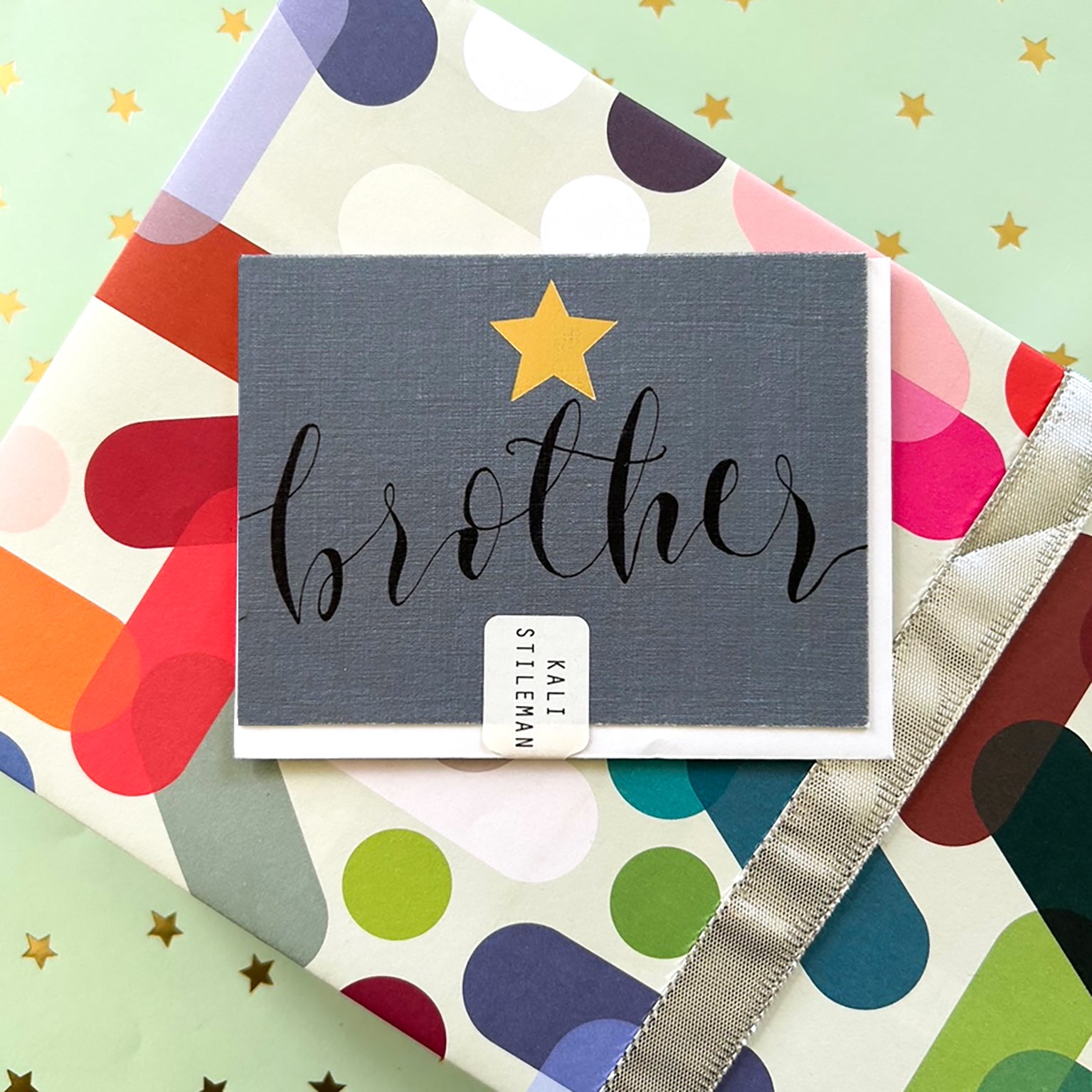 mini brother greetings card