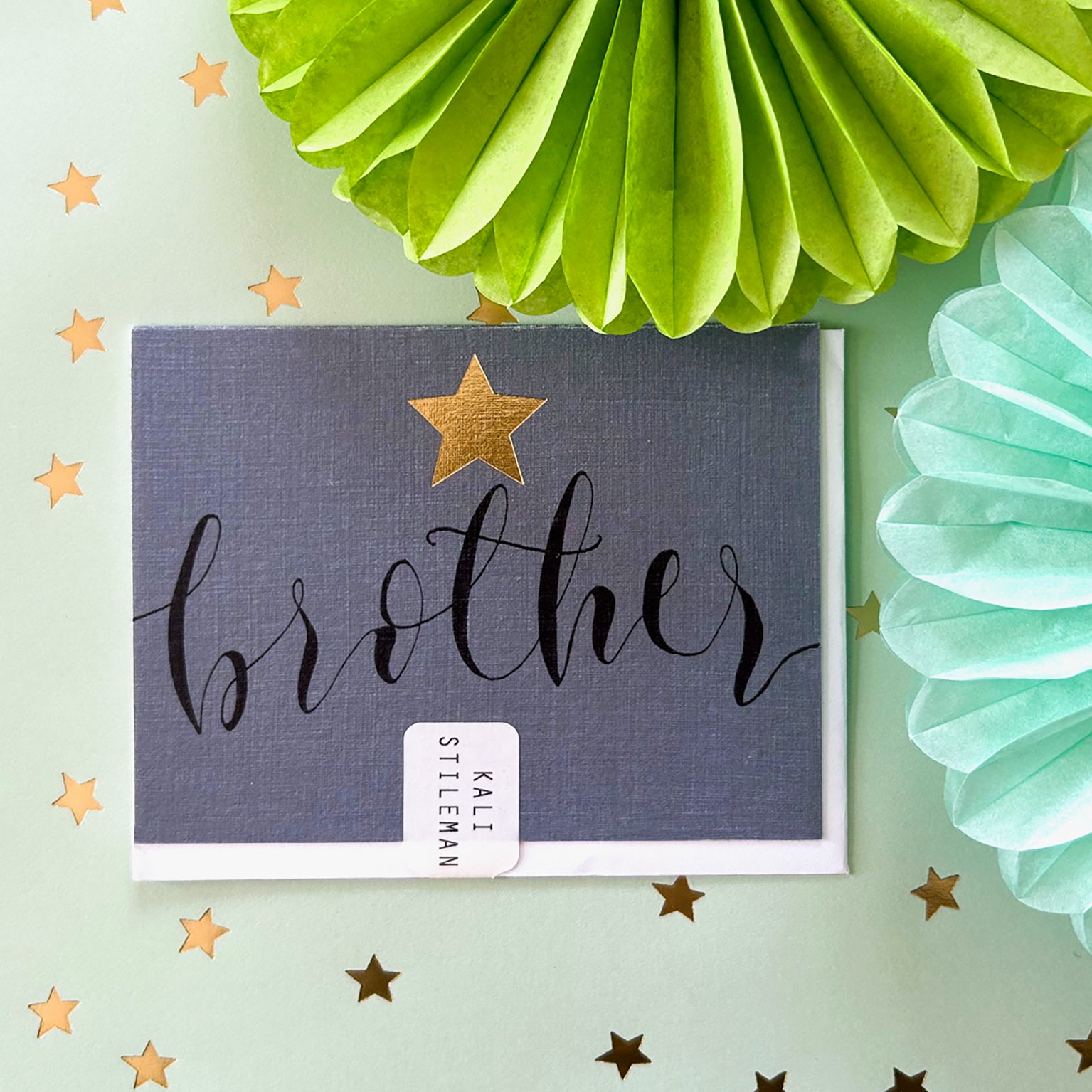 mini brother greetings card