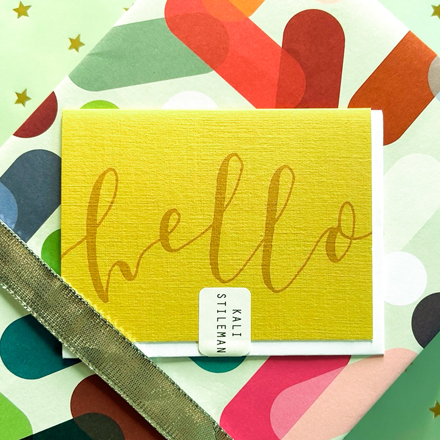 mini hello greetings card