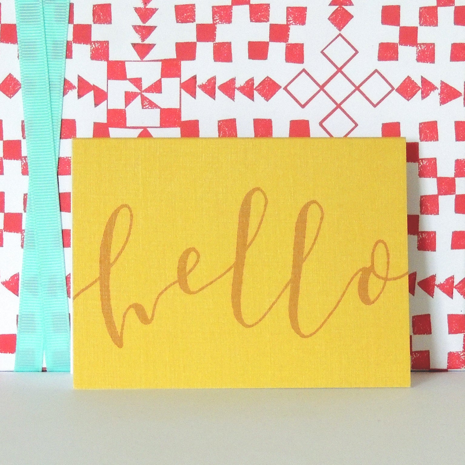 mini hello greetings card