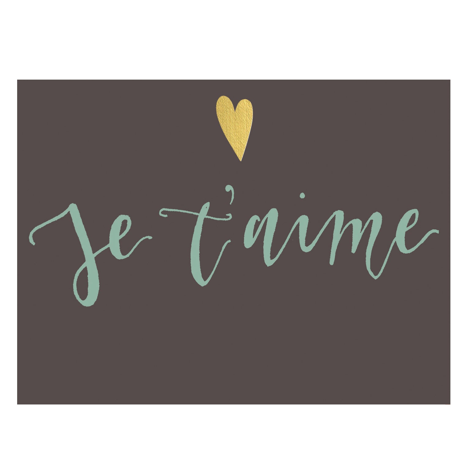 mini gold foiled je t'aime card