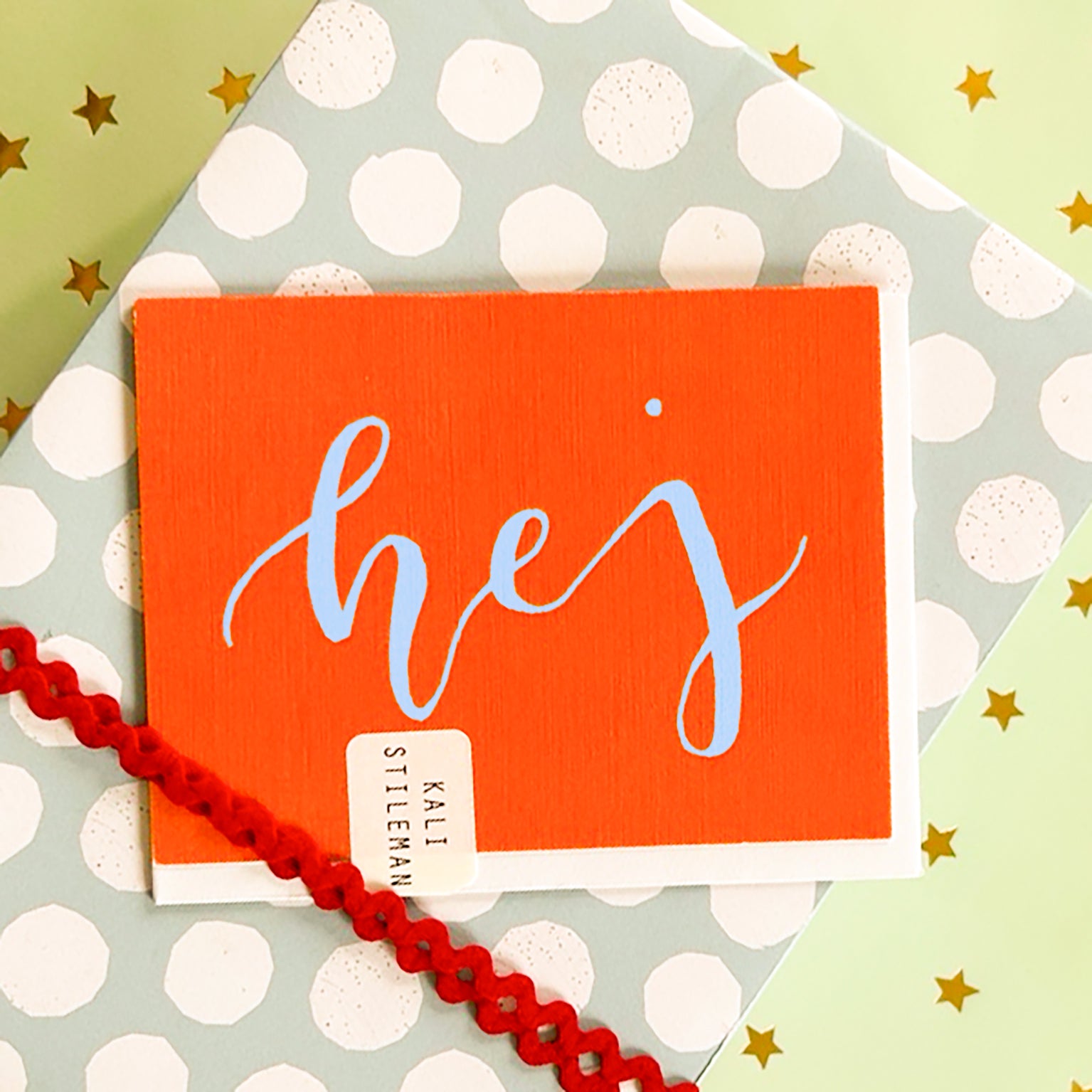 mini hej greetings card