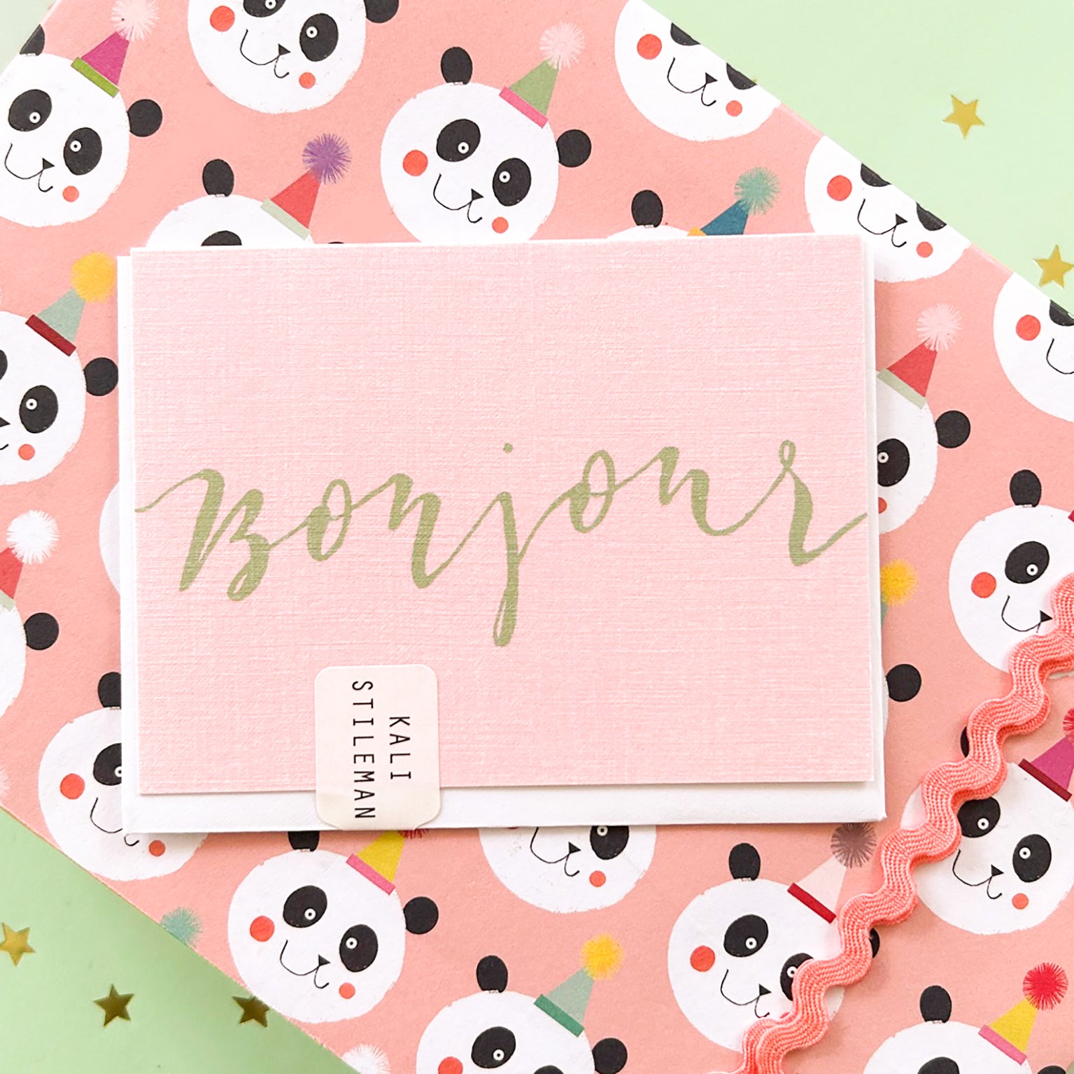 mini bonjour greetings card