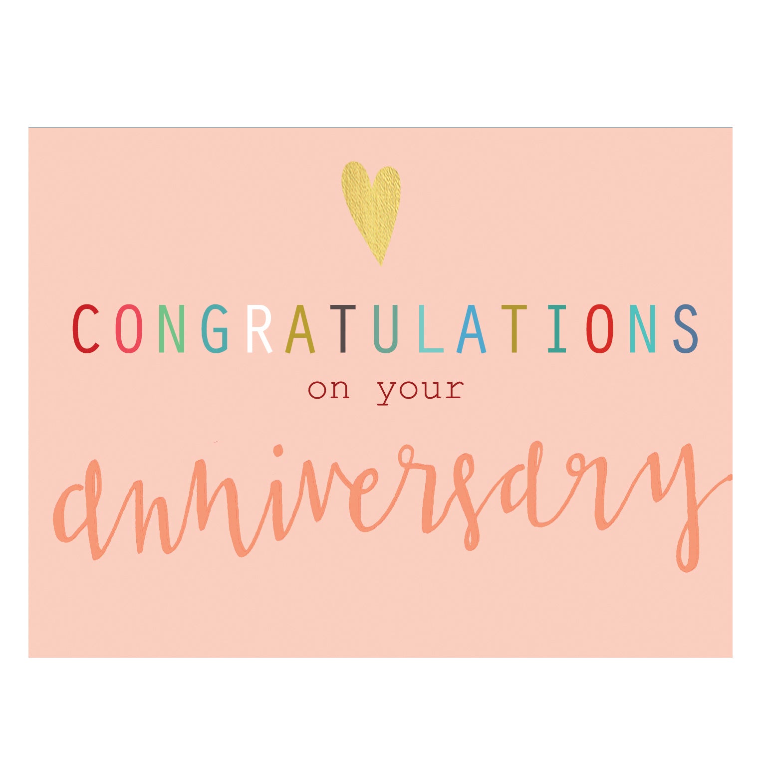 mini gold foiled anniversary card