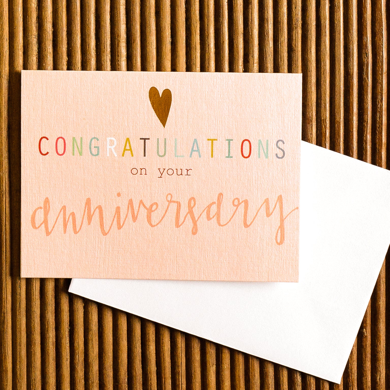 mini gold foiled anniversary card