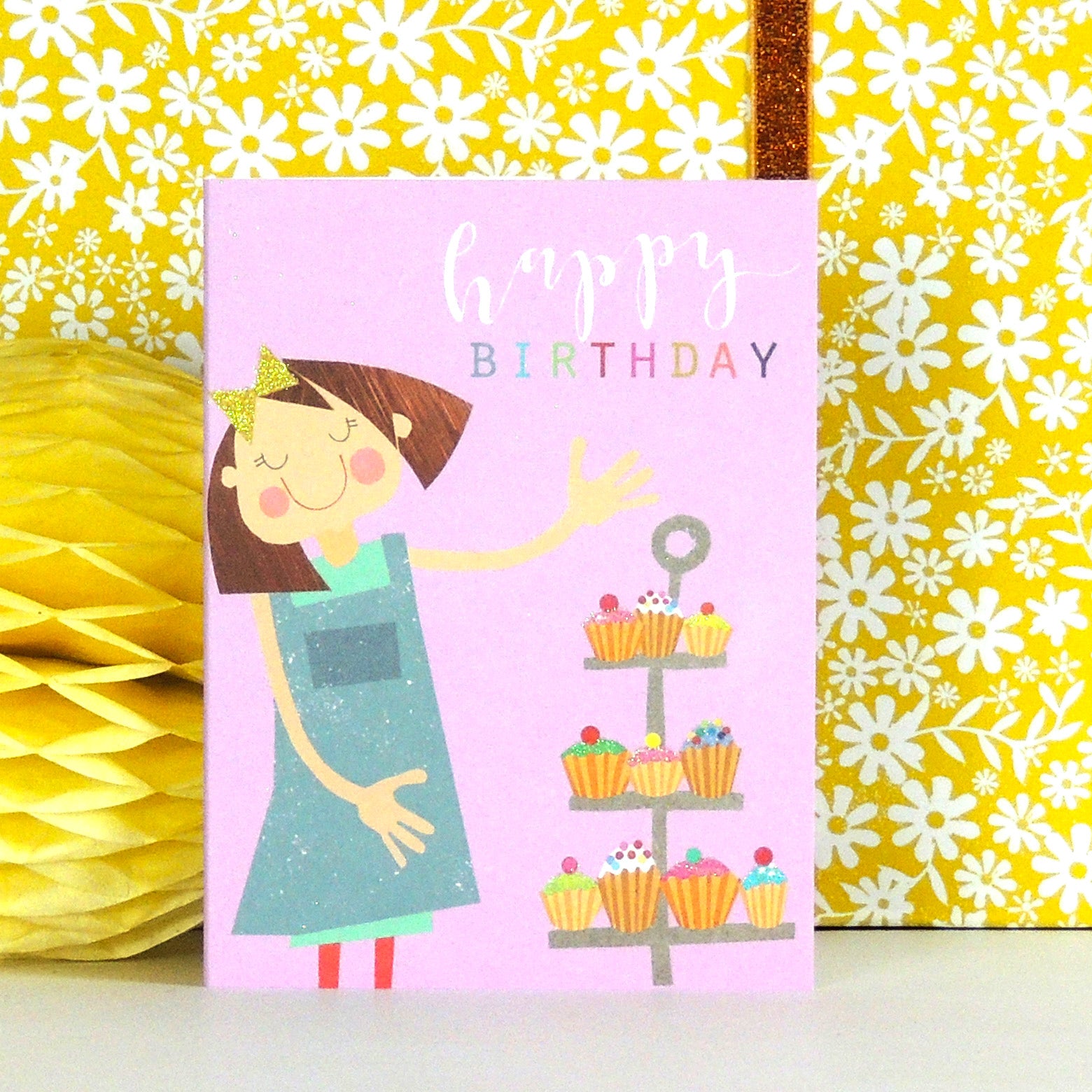 mini glittery bake off card