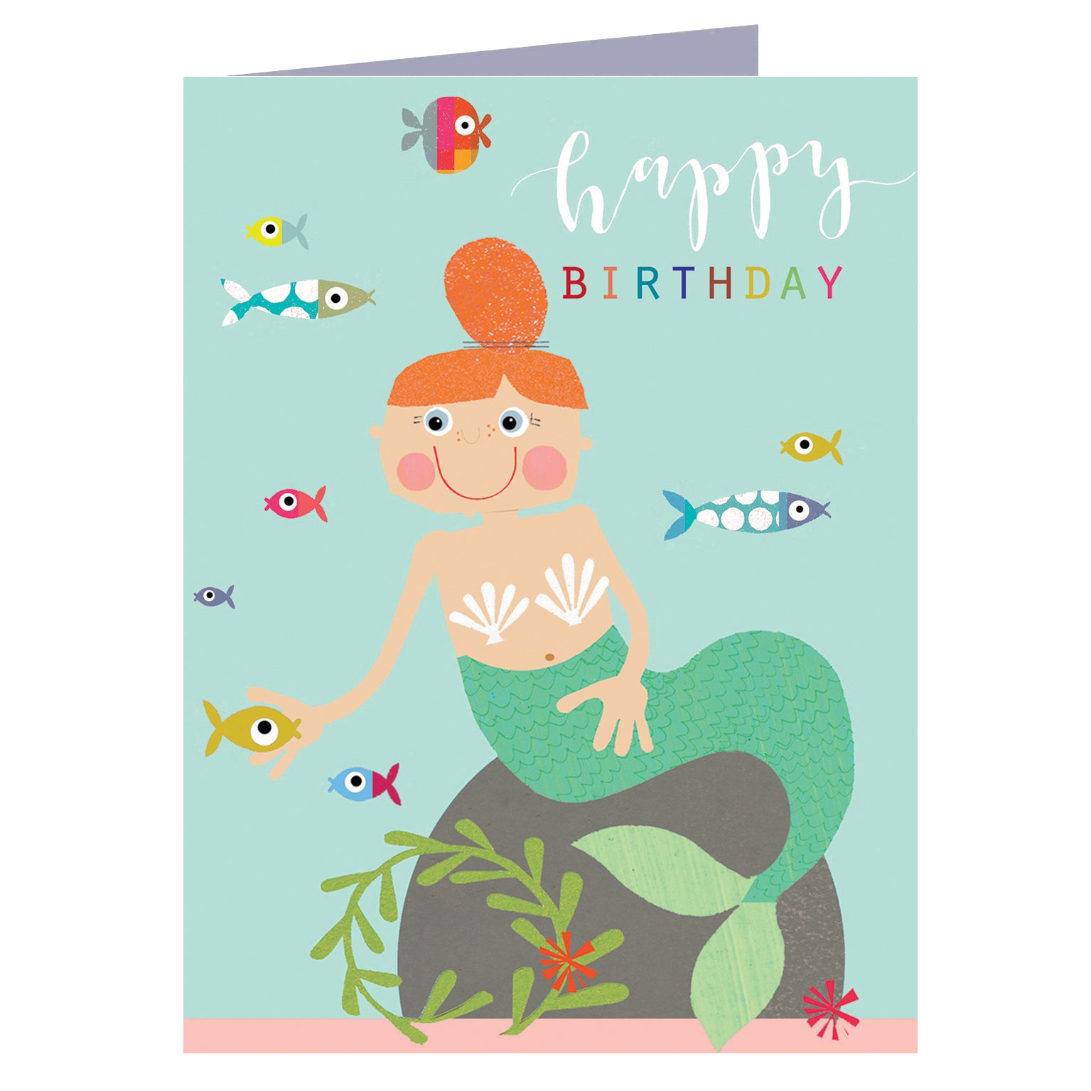 mini glittery mermaid birthday card