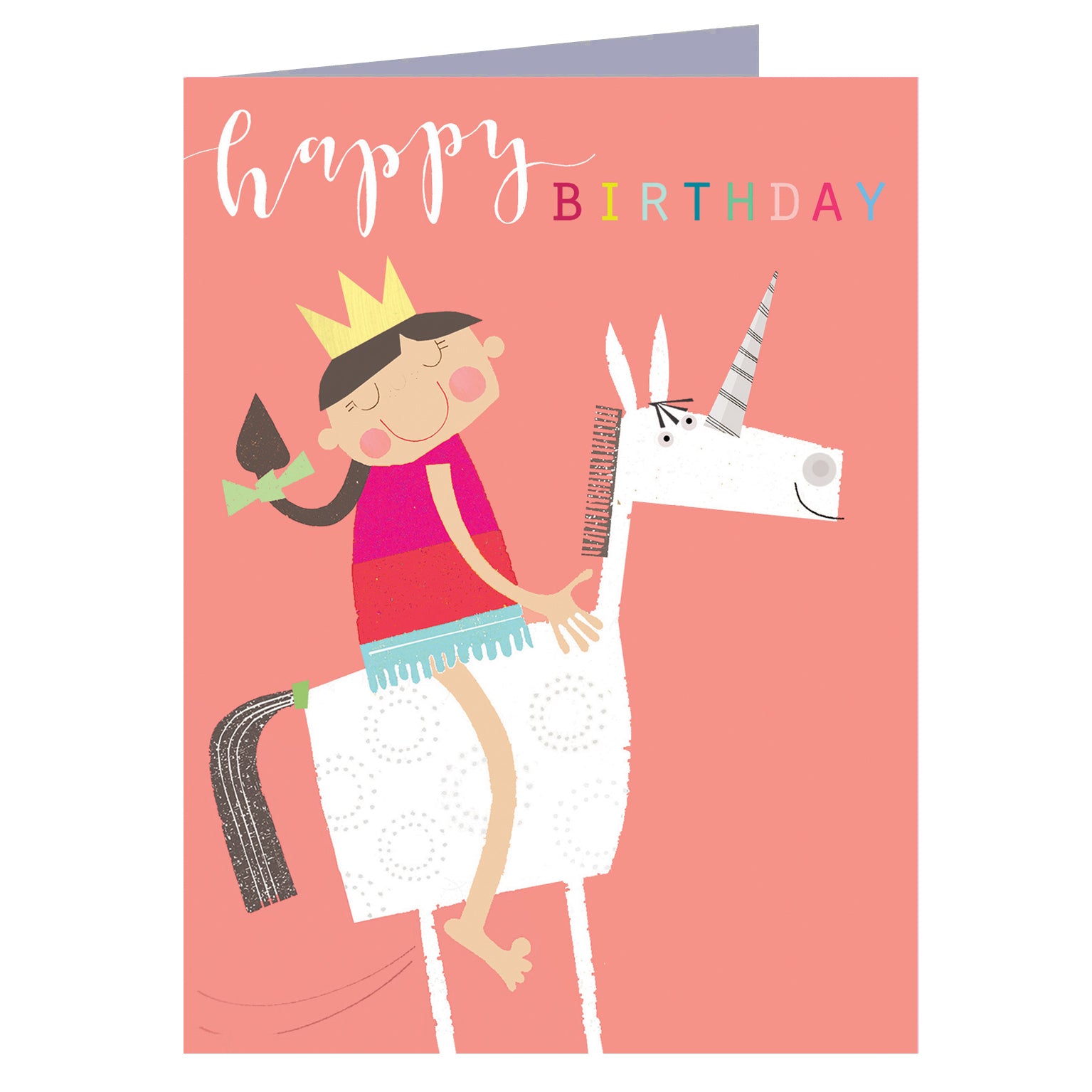 mini glittery unicorn birthday card