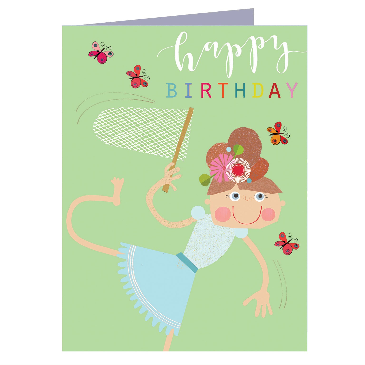 mini glittery butterflies birthday card