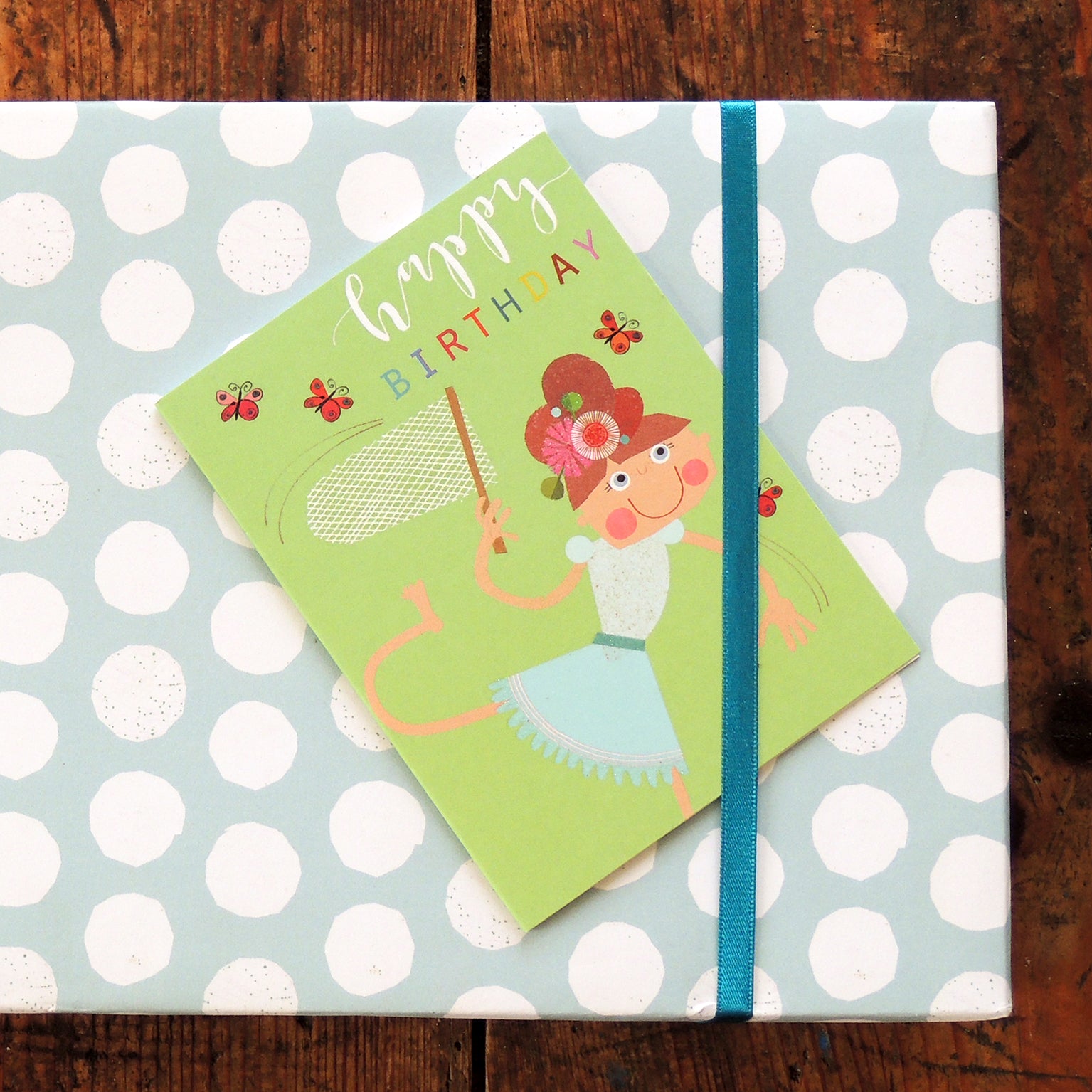 mini glittery butterflies birthday card