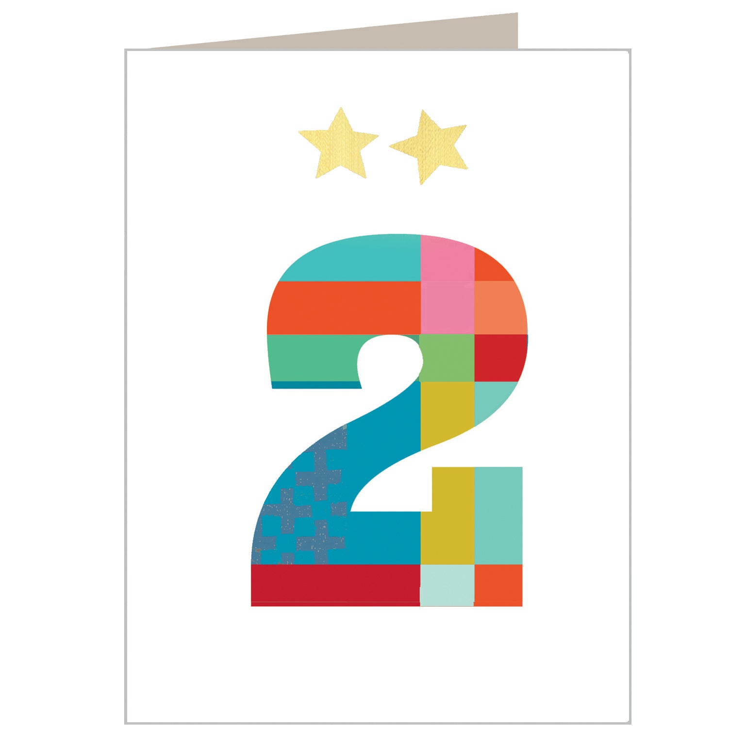 mini gold star number two card