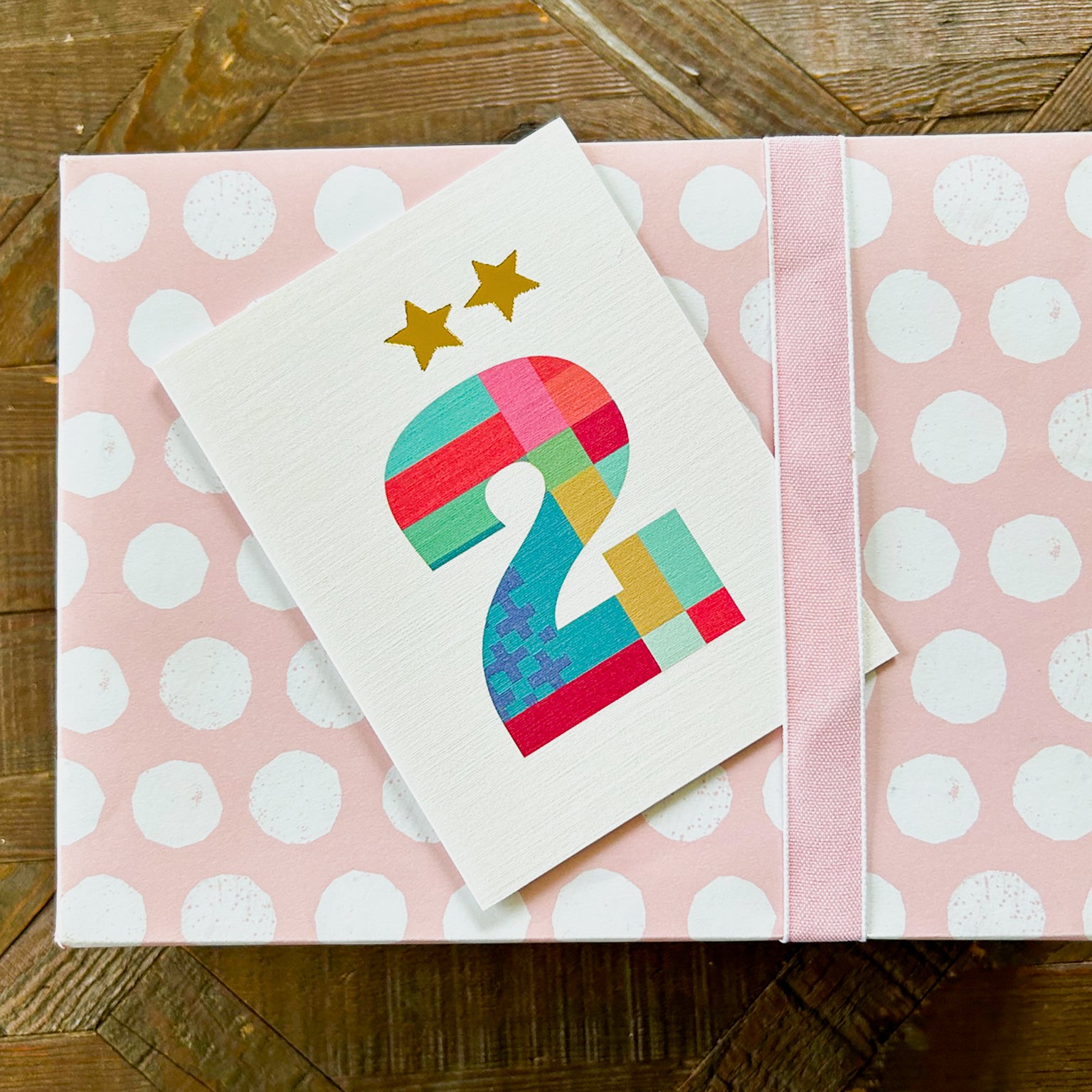 mini gold star number two card