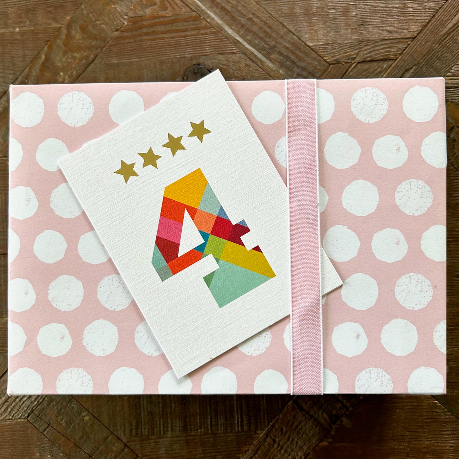 mini gold star number four card