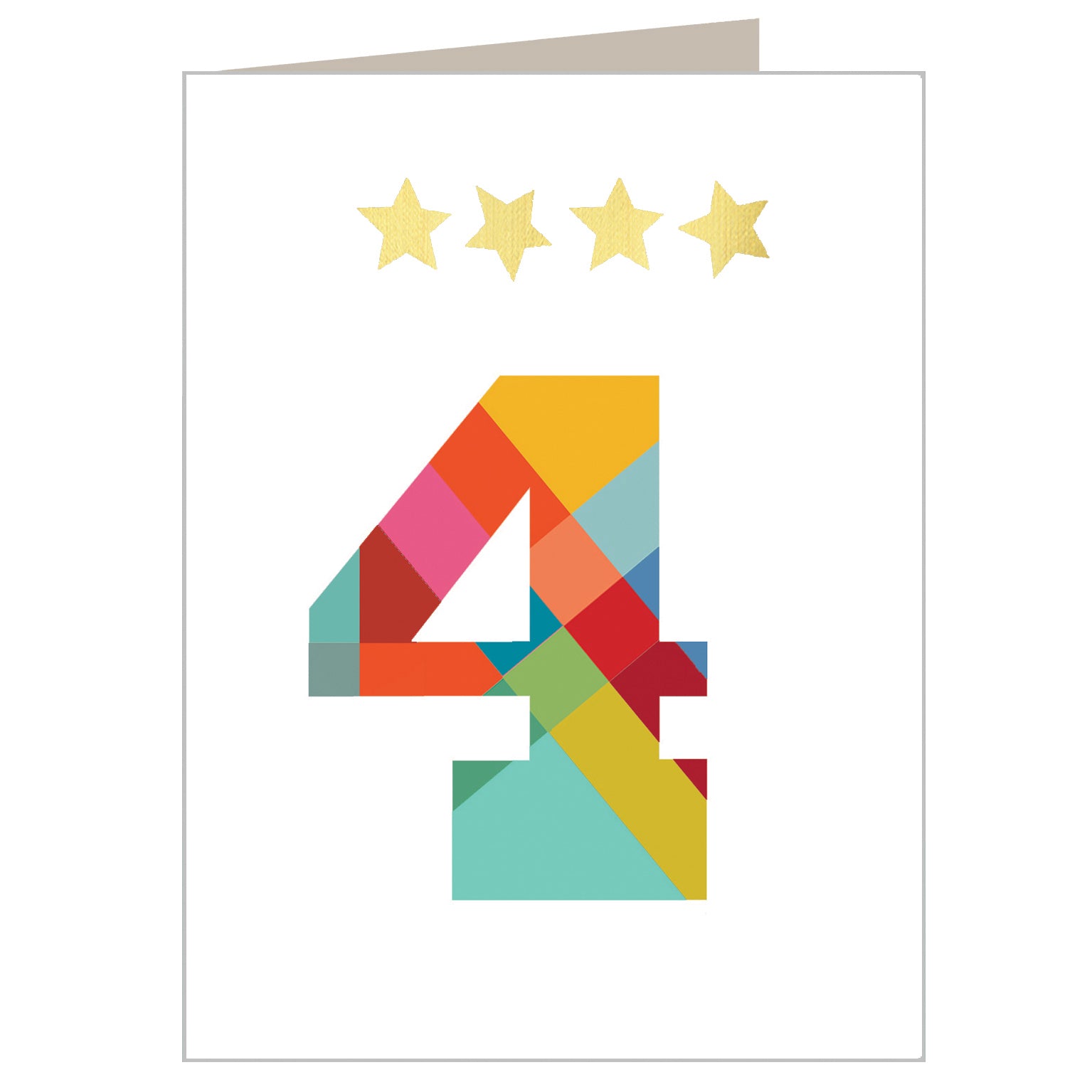 mini gold star number four card