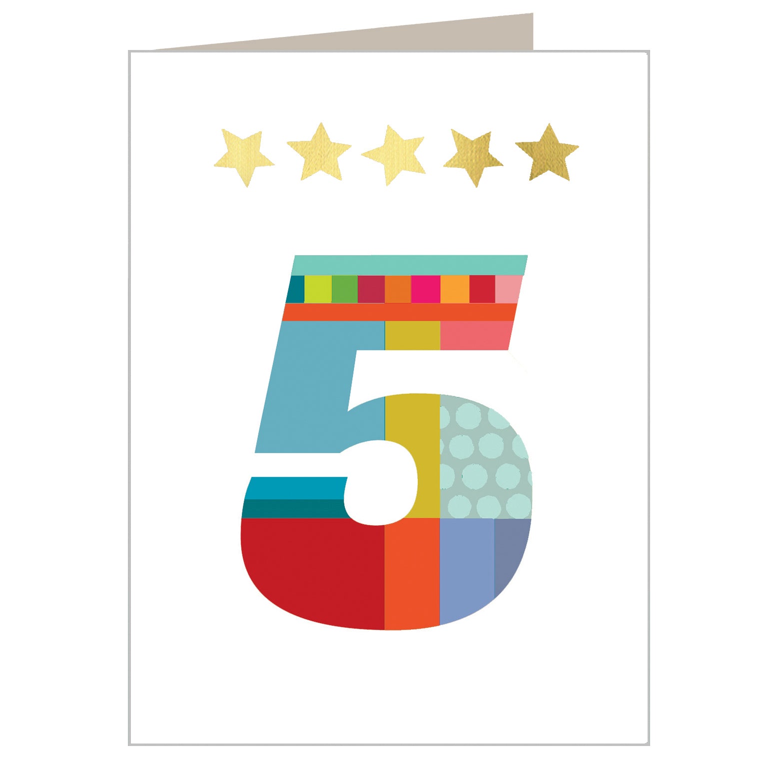 mini gold star number five card