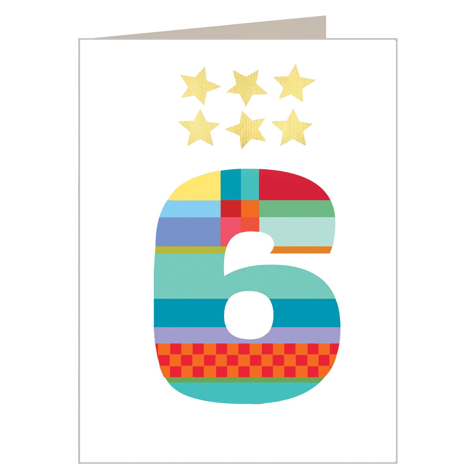 mini gold star number six card