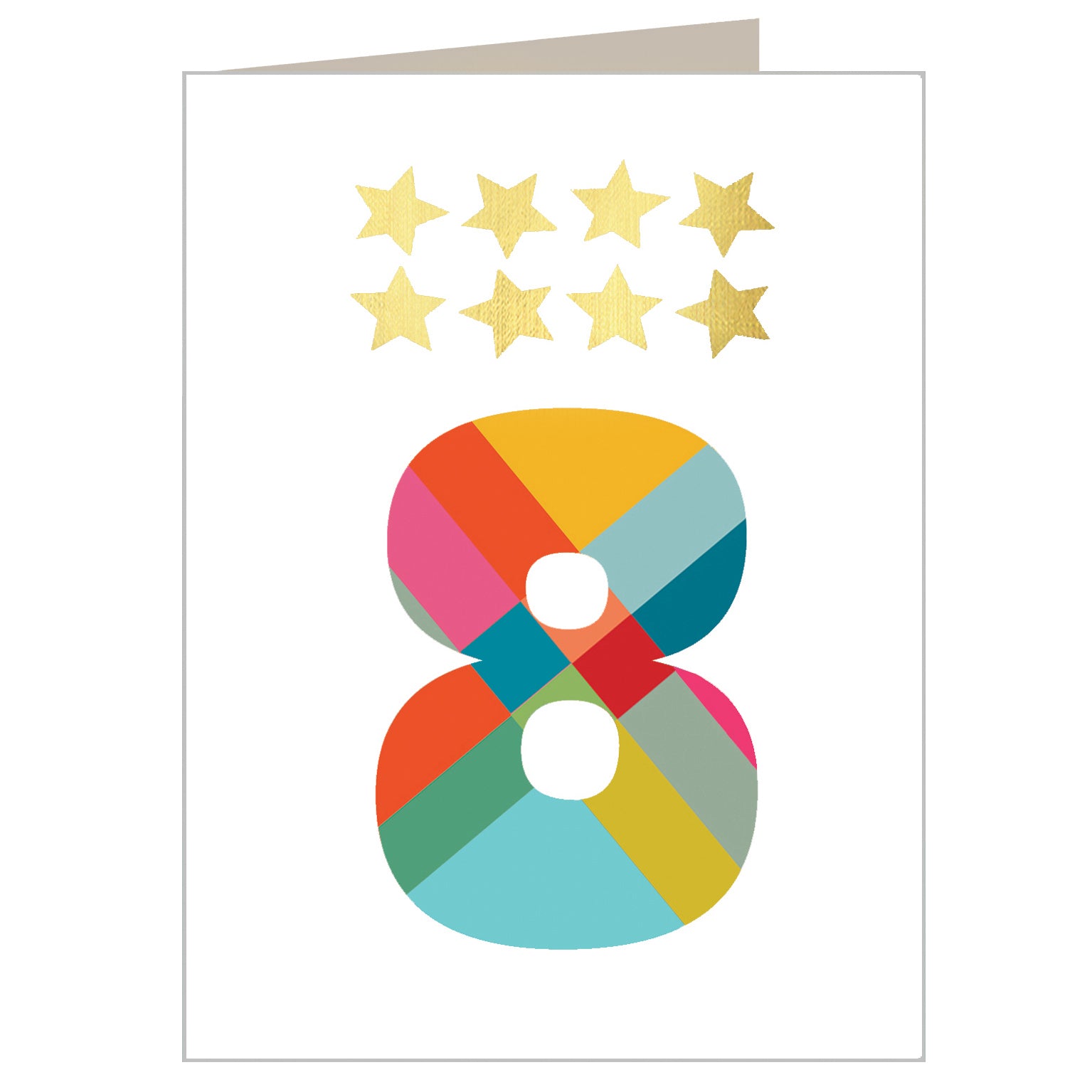 mini gold star number eight card