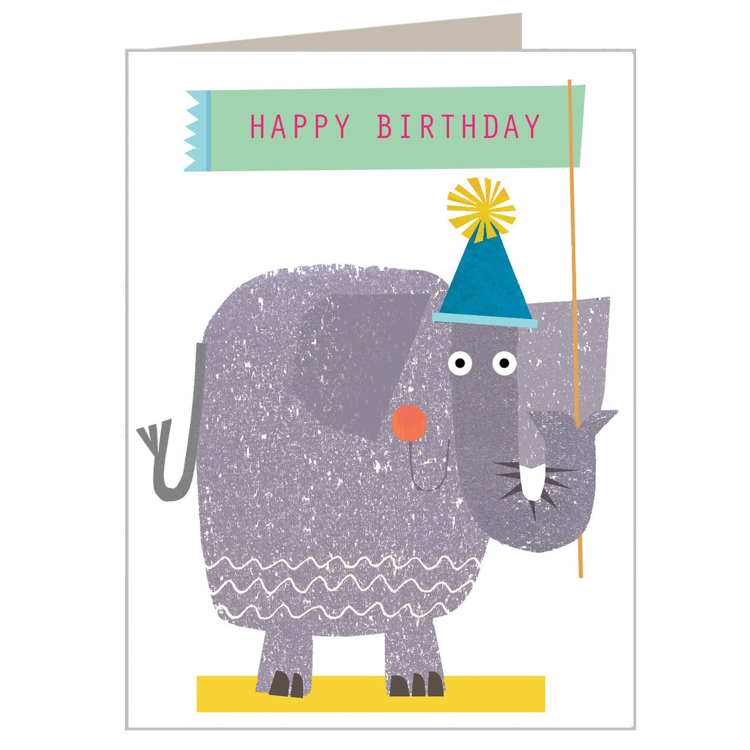 mini elephant happy birthday card