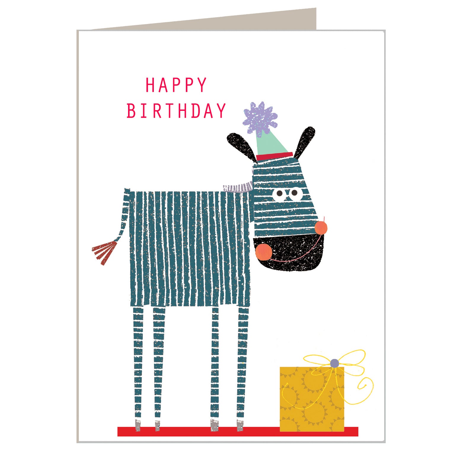 mini zebra happy birthday card