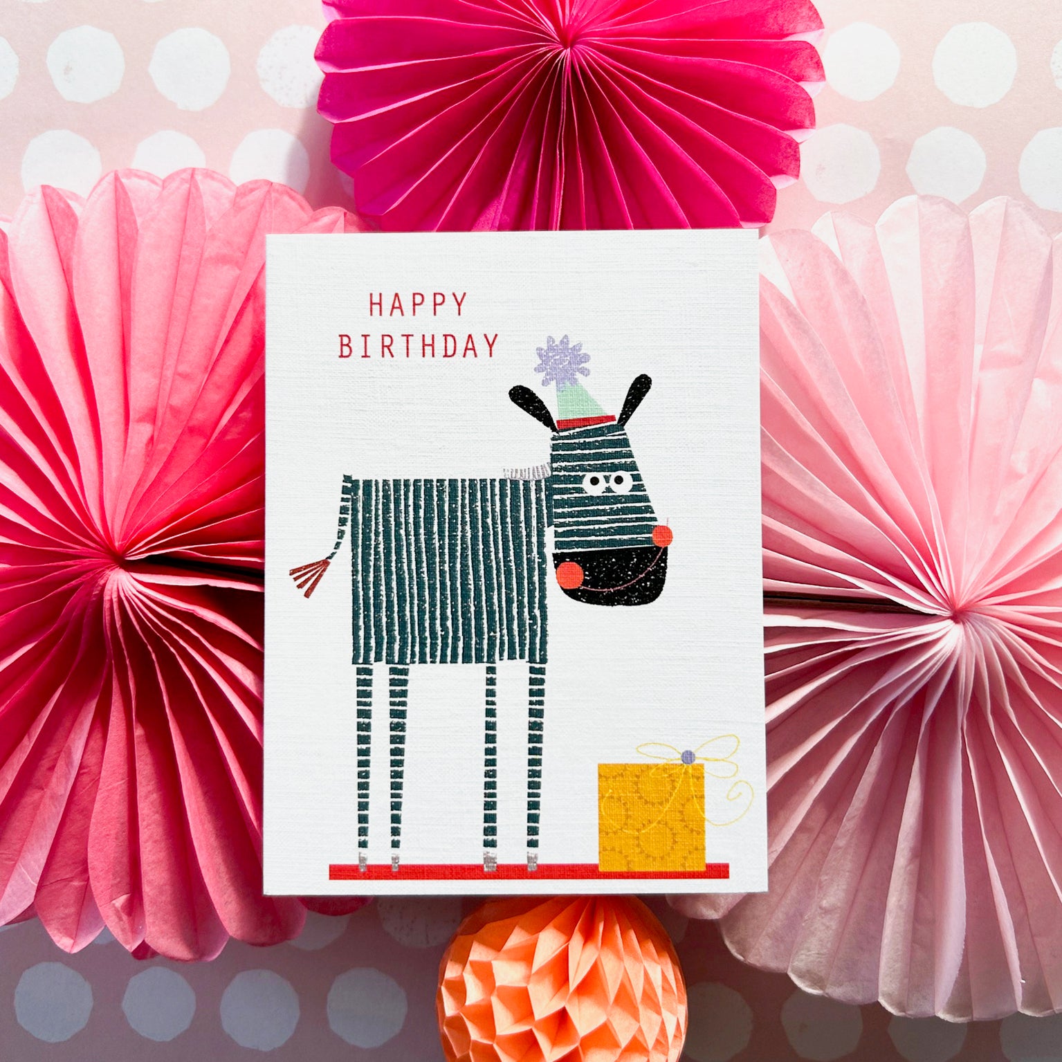 mini zebra happy birthday card