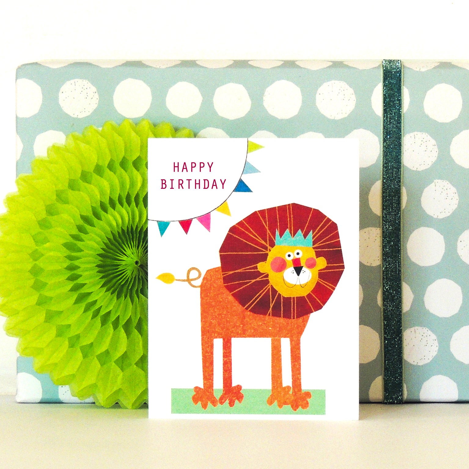 mini  lion happy birthday card