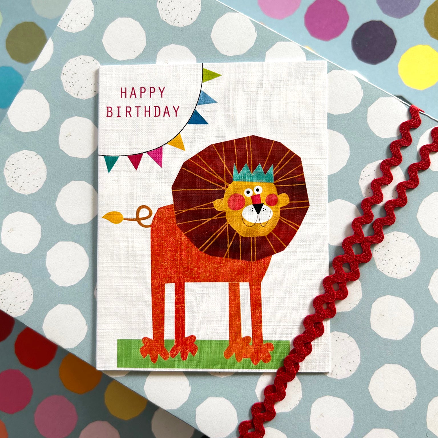 mini  lion happy birthday card