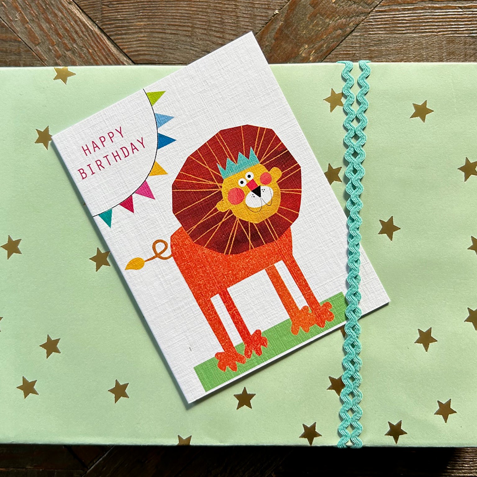 mini  lion happy birthday card